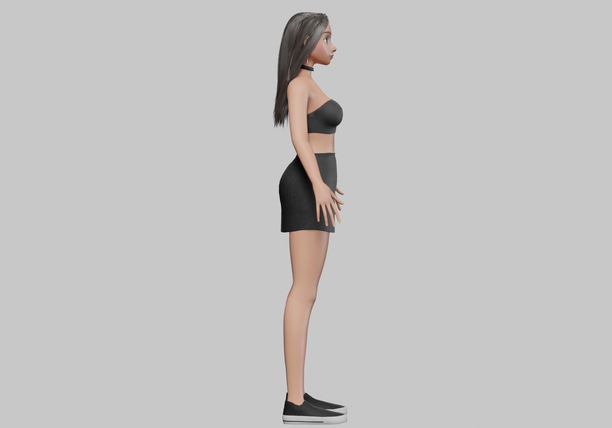 pretty standard girl V29915  Low-poly 3D model_4