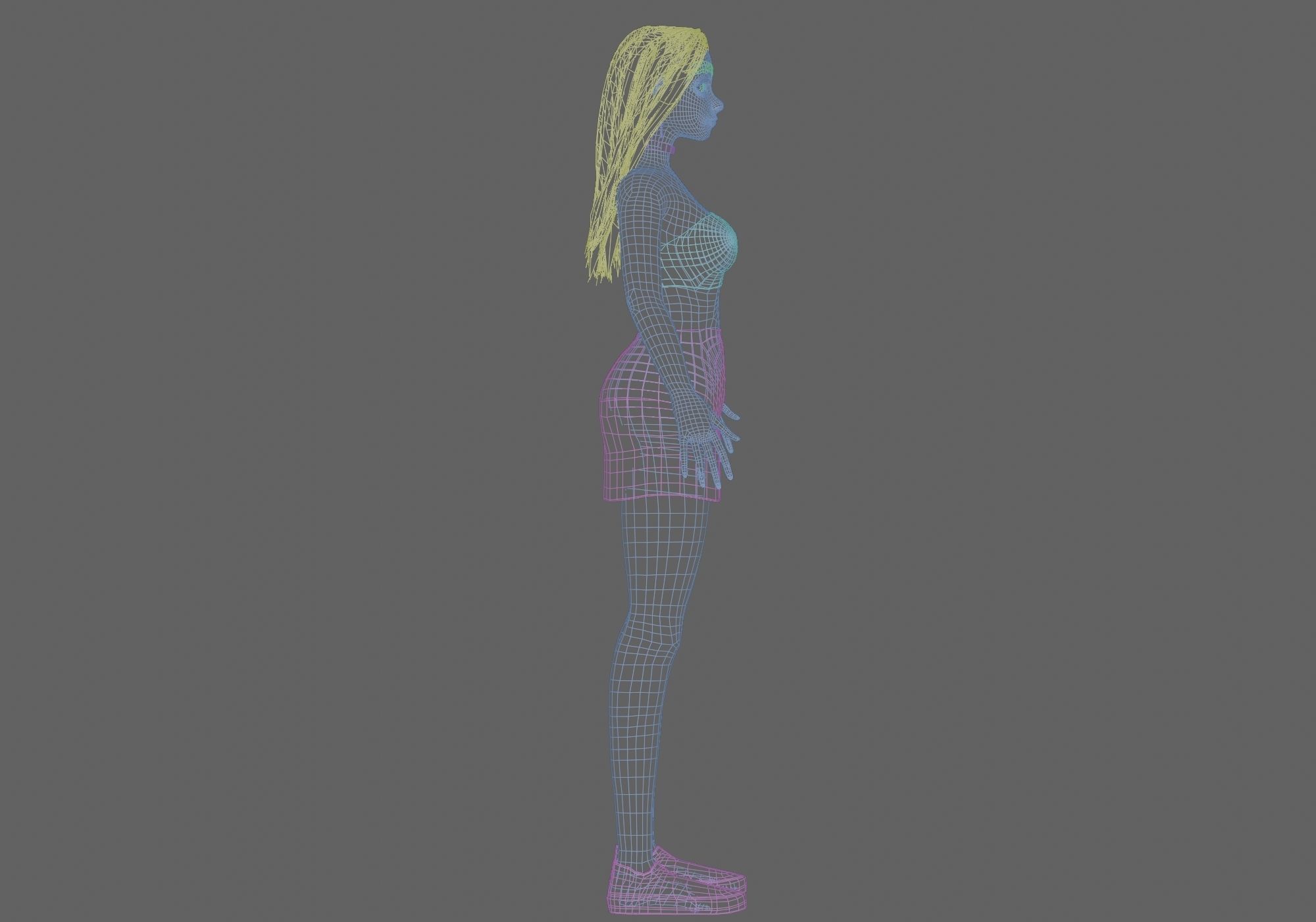 pretty standard girl V29915  Low-poly 3D model_12