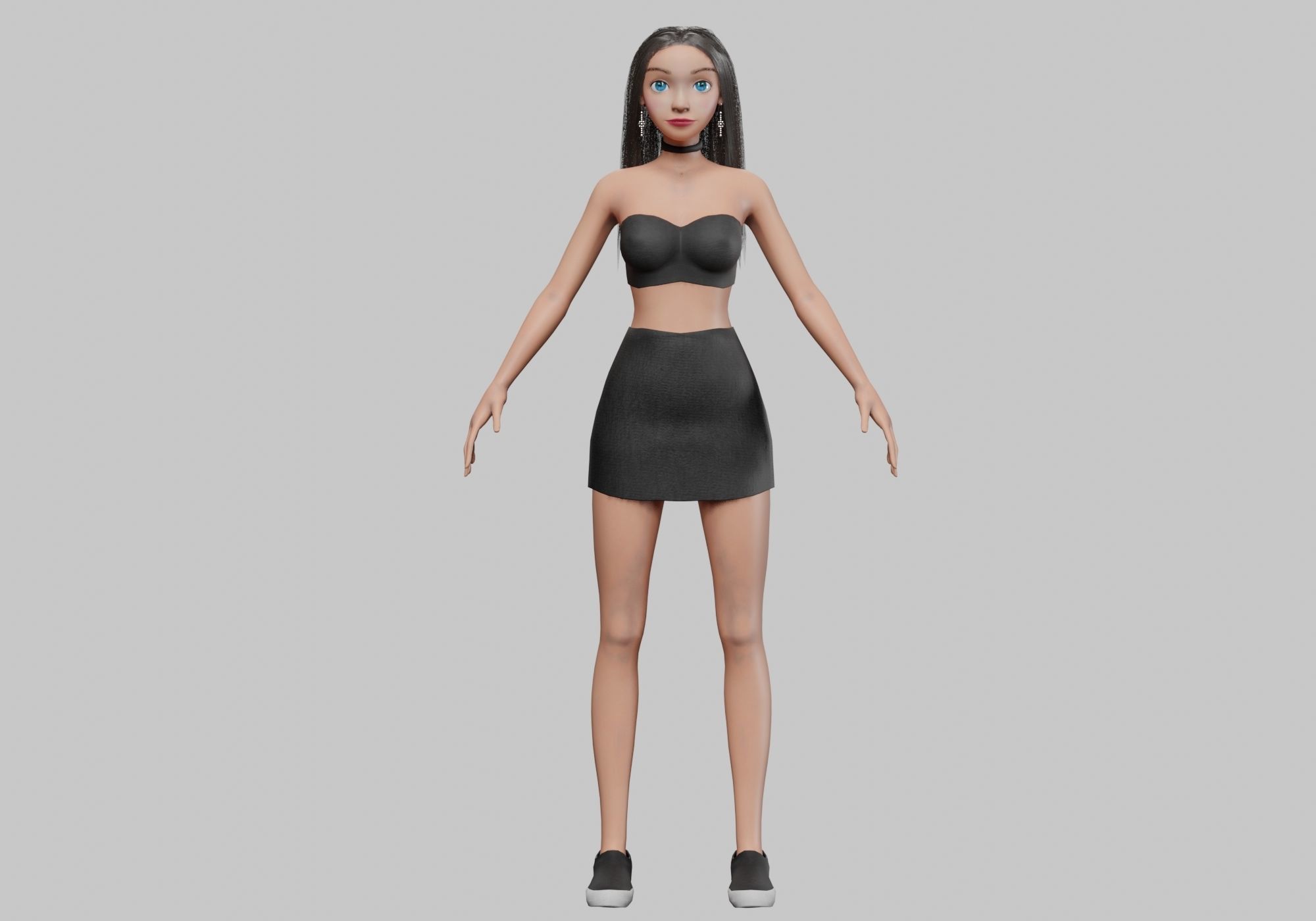 pretty standard girl V29915  Low-poly 3D model_1