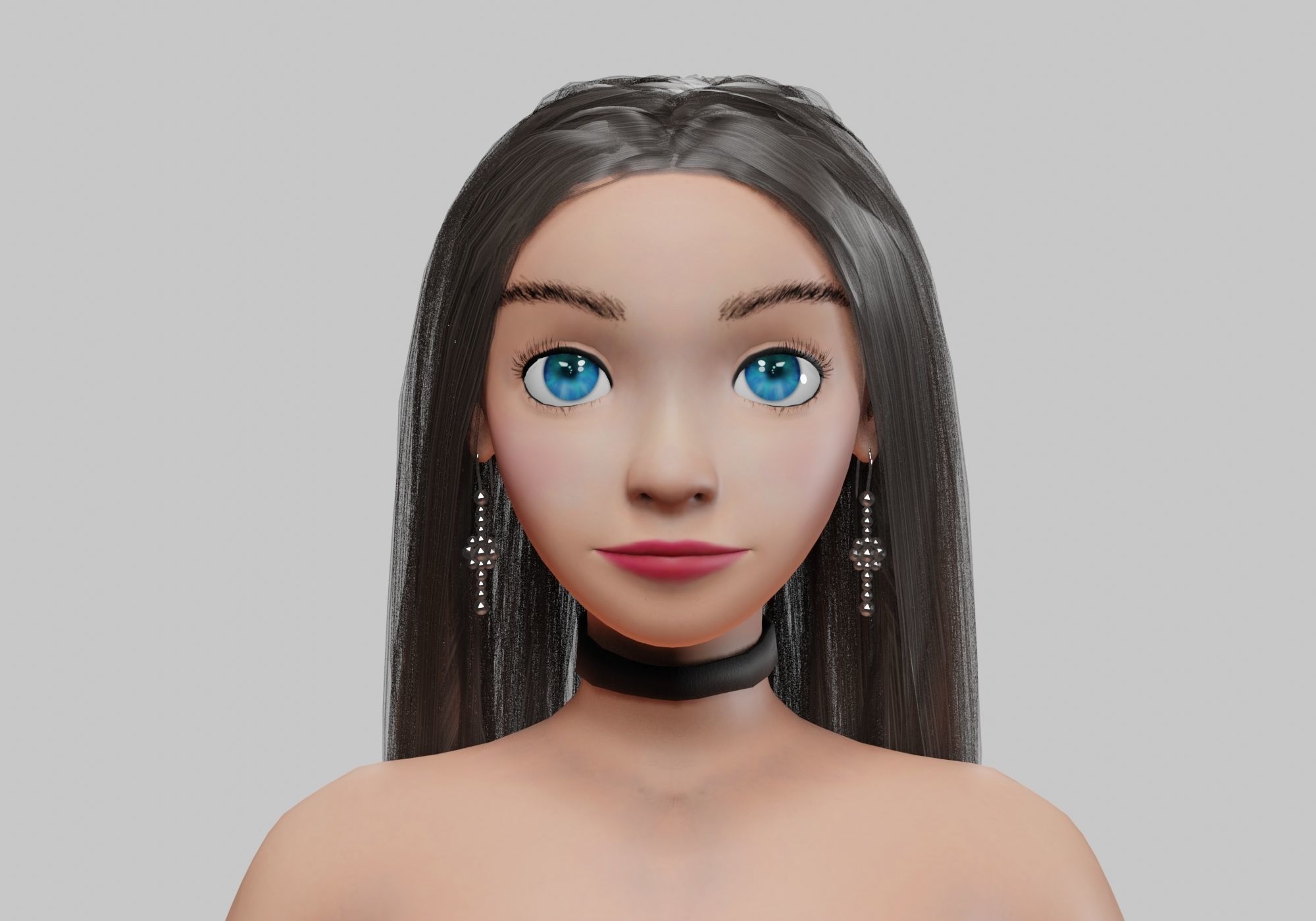 pretty standard girl V29915  Low-poly 3D model_2