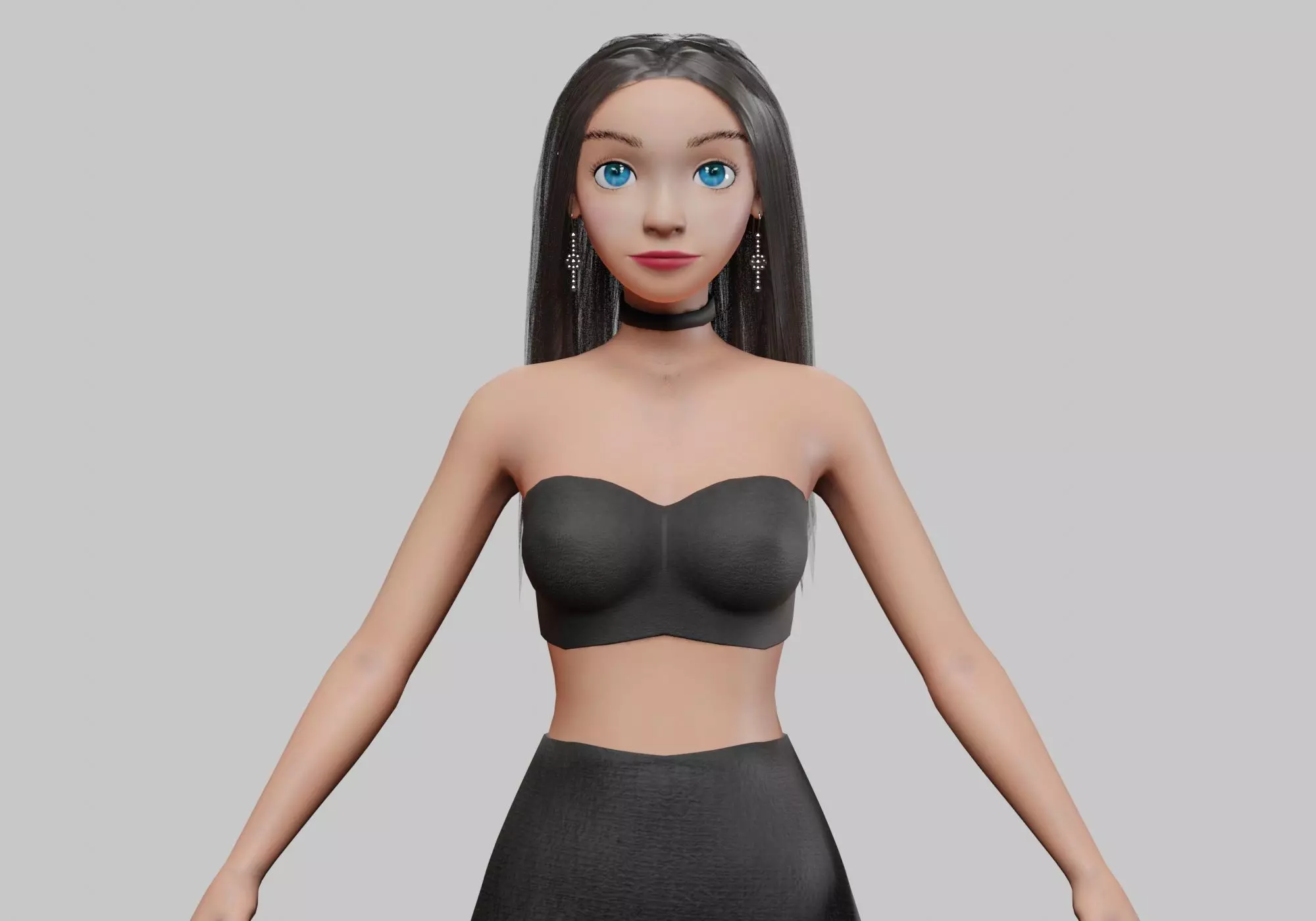pretty standard girl V29915  Low-poly 3D model_0