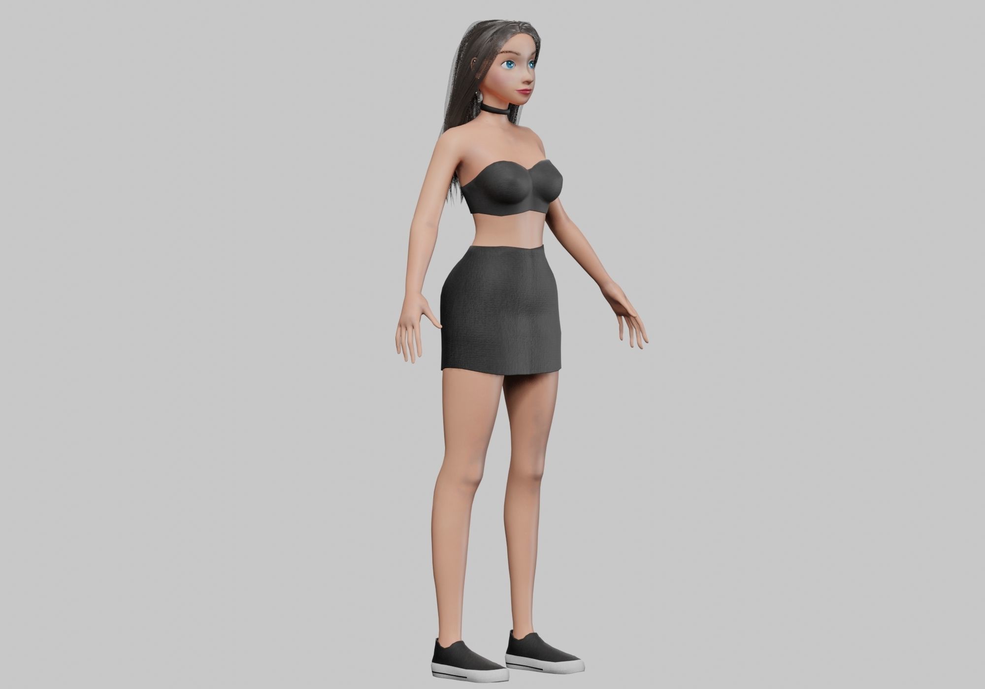 pretty standard girl V29915  Low-poly 3D model_3