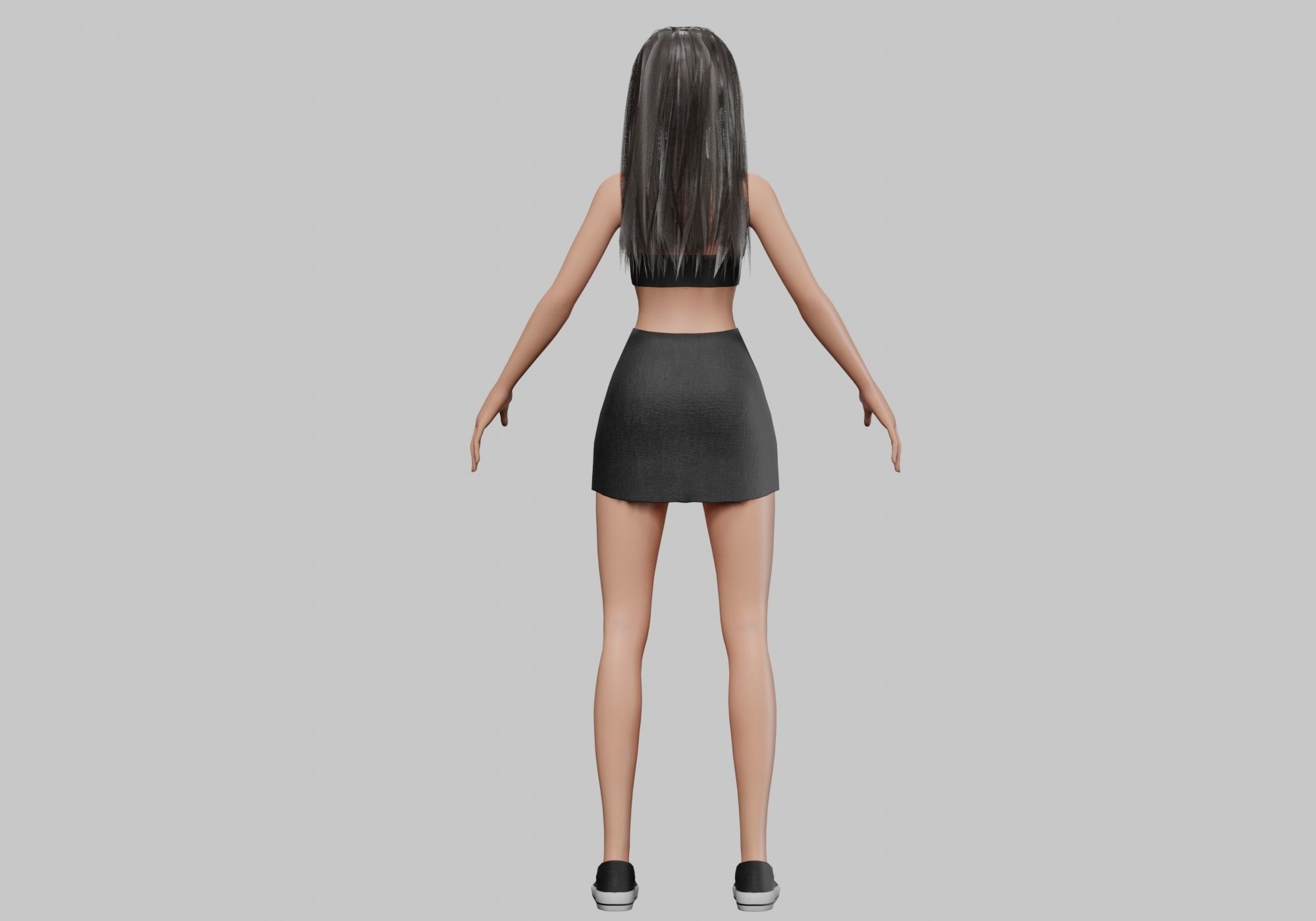pretty standard girl V29915  Low-poly 3D model_6