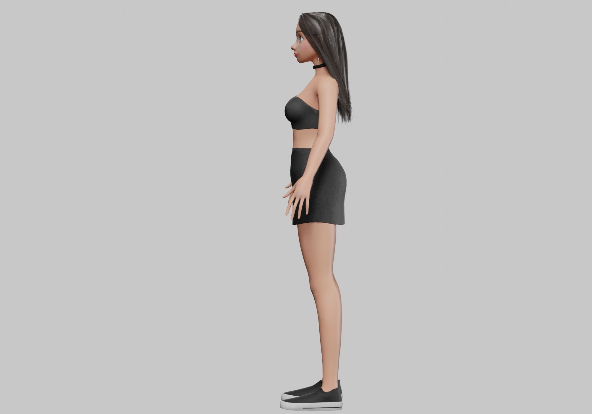pretty standard girl V29915  Low-poly 3D model_7