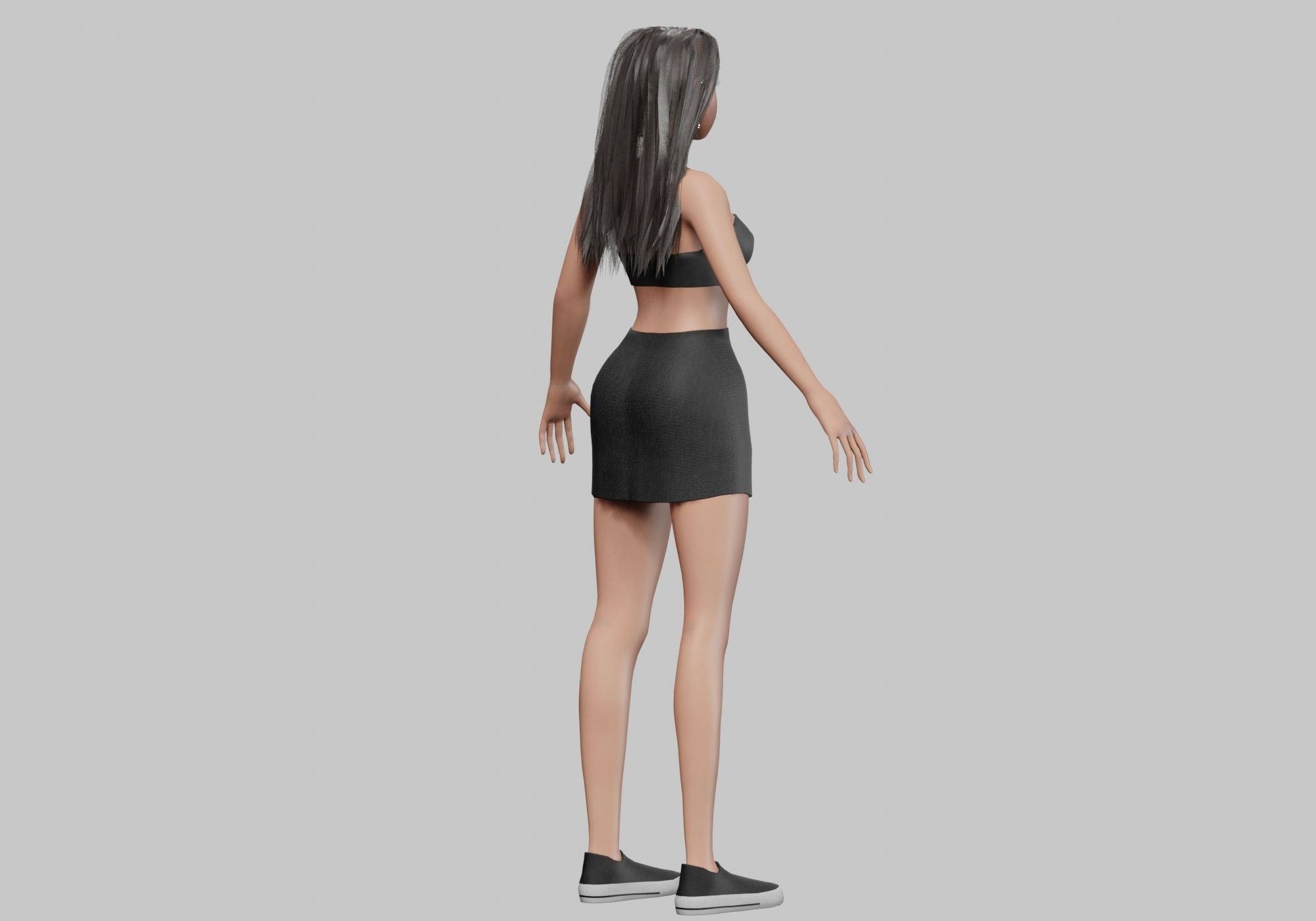 pretty standard girl V29915  Low-poly 3D model_5
