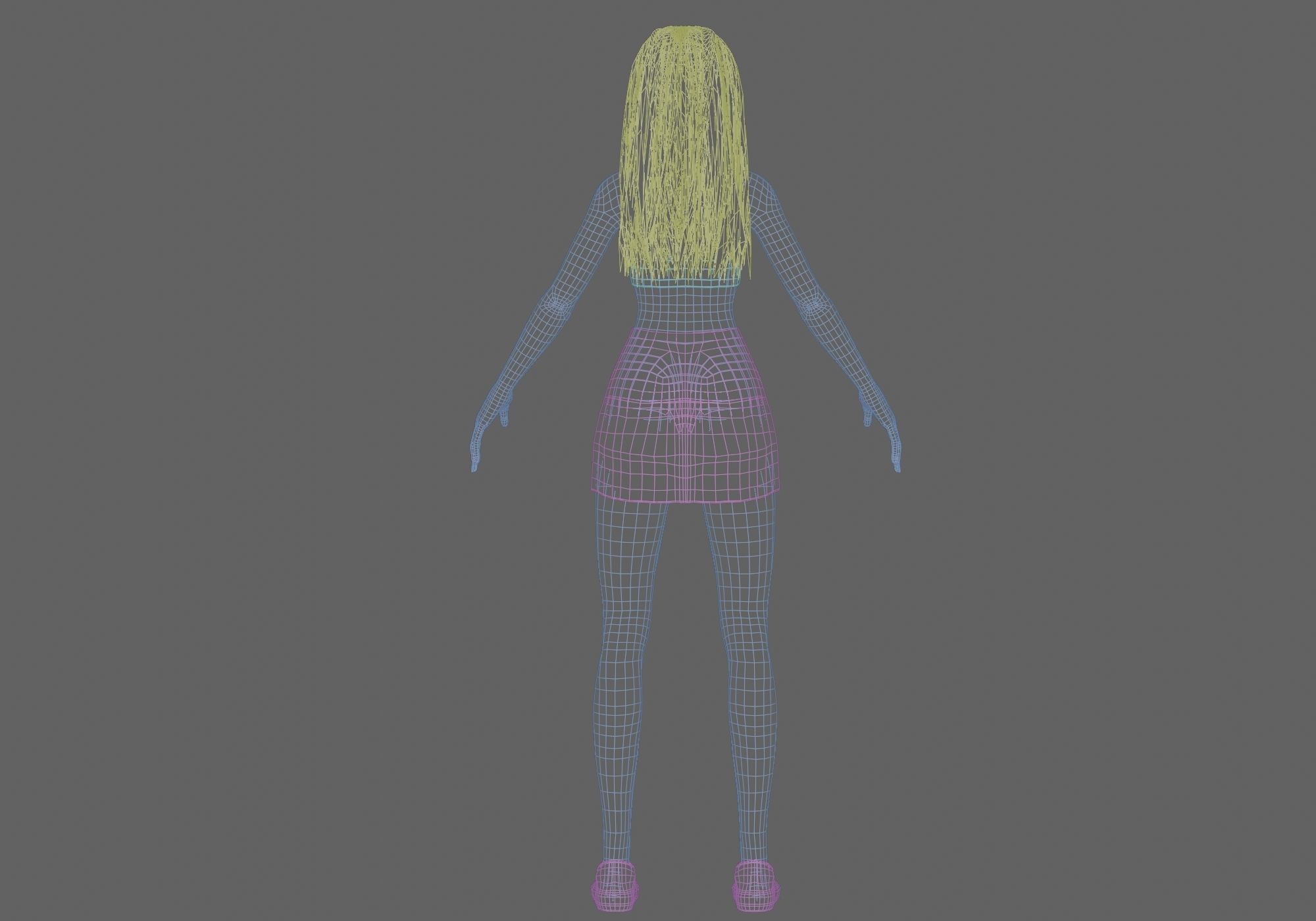 pretty standard girl V29915  Low-poly 3D model_14