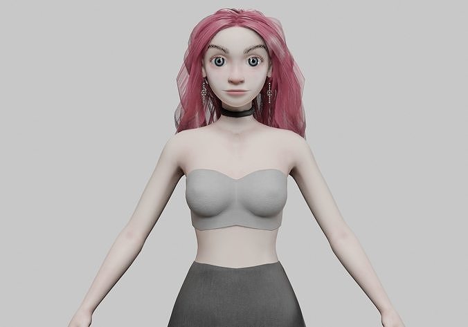 cool cute girl V31814  Low-poly 3D model