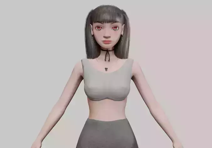 cartoon young girl V21949 