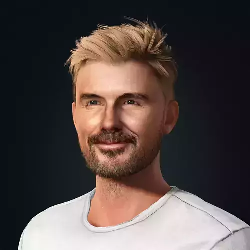 David Beckham Character  Low-poly 3D model