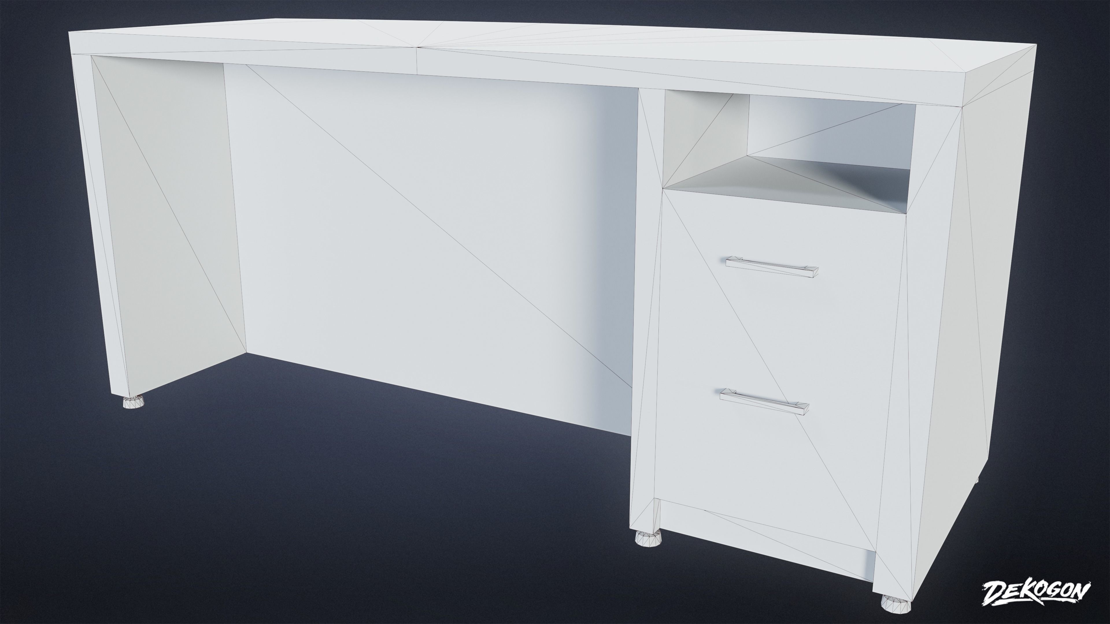 HIGH SCHOOL CLASSROOM - Teacher Desk 01 - LOW POLY Low-poly 3D model_8