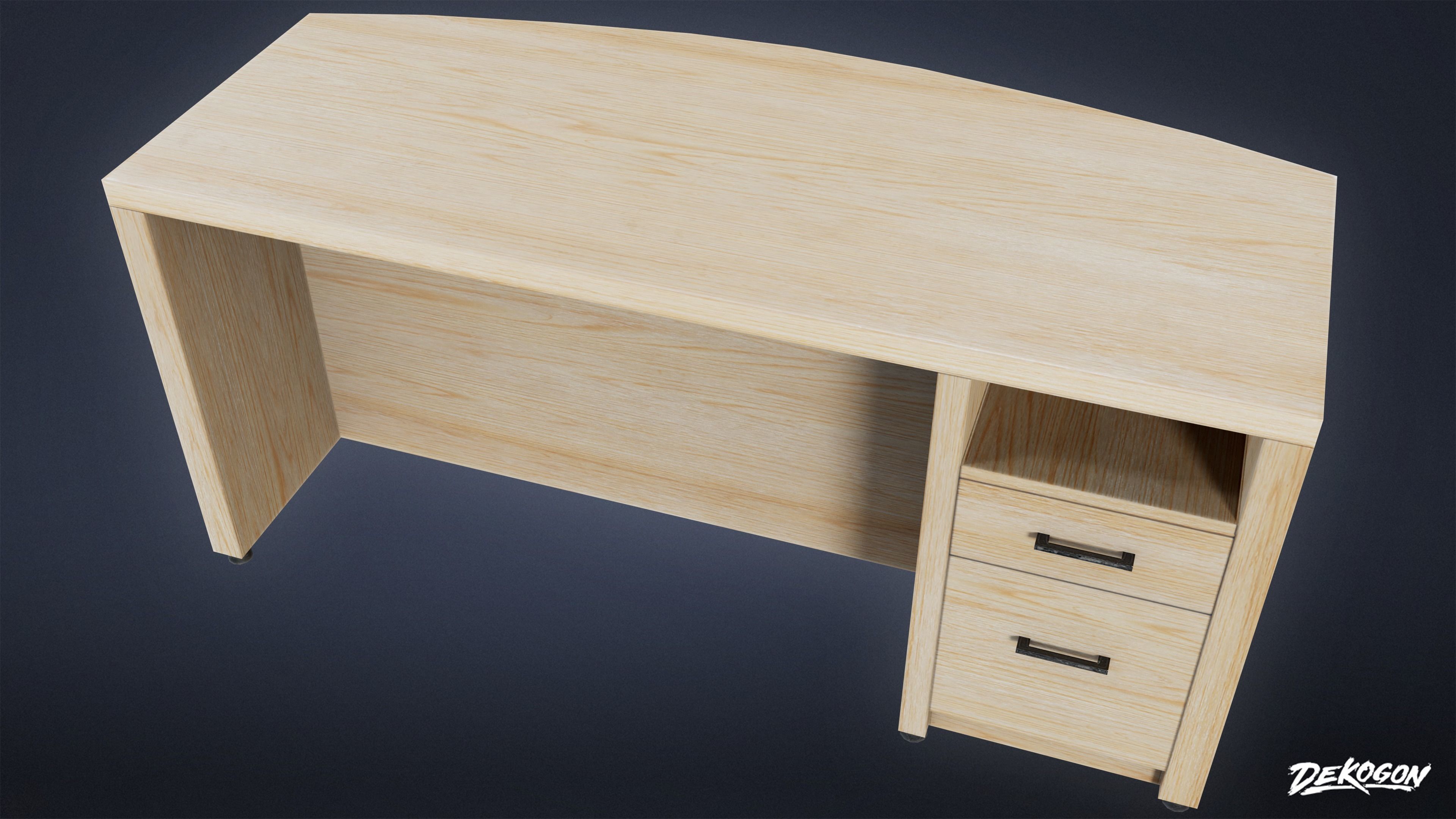 HIGH SCHOOL CLASSROOM - Teacher Desk 01 - LOW POLY Low-poly 3D model_4