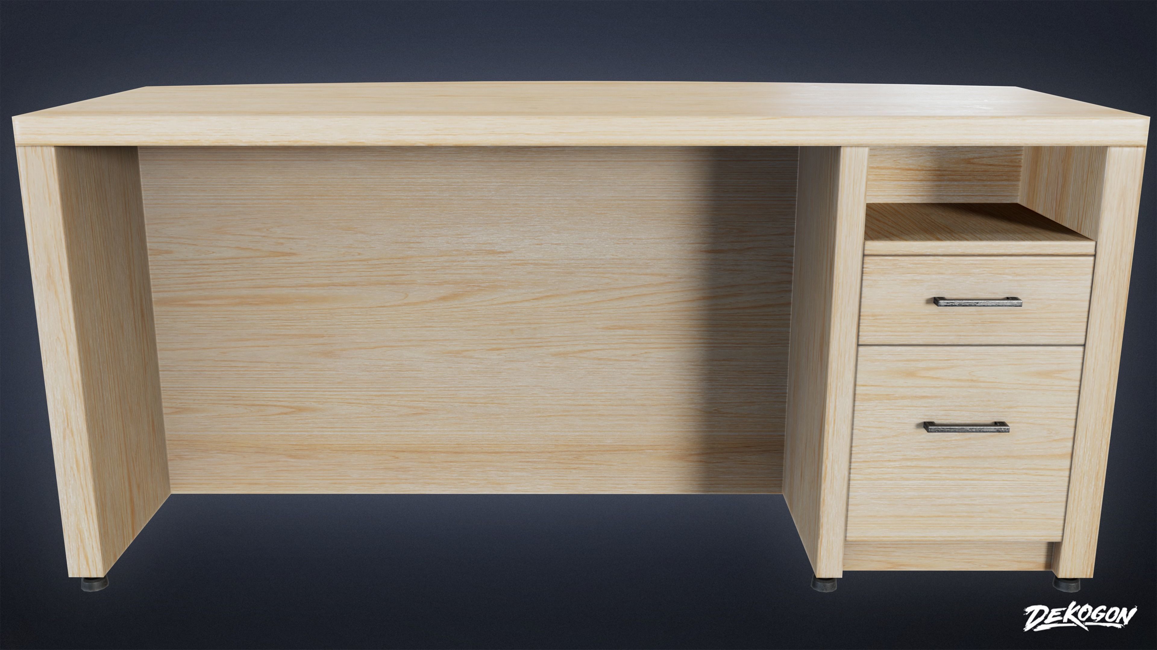 HIGH SCHOOL CLASSROOM - Teacher Desk 01 - LOW POLY Low-poly 3D model_1