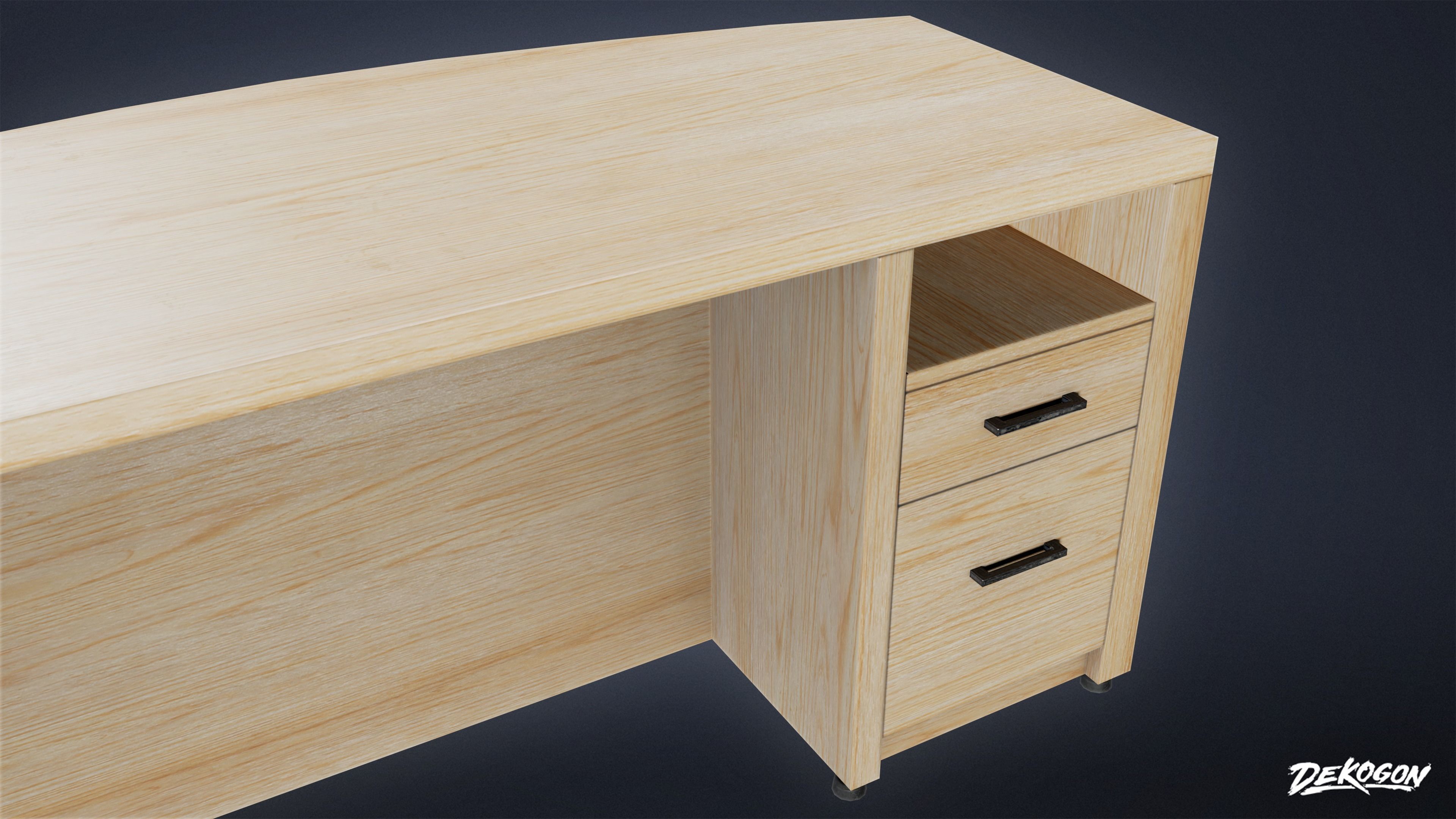 HIGH SCHOOL CLASSROOM - Teacher Desk 01 - LOW POLY Low-poly 3D model_6