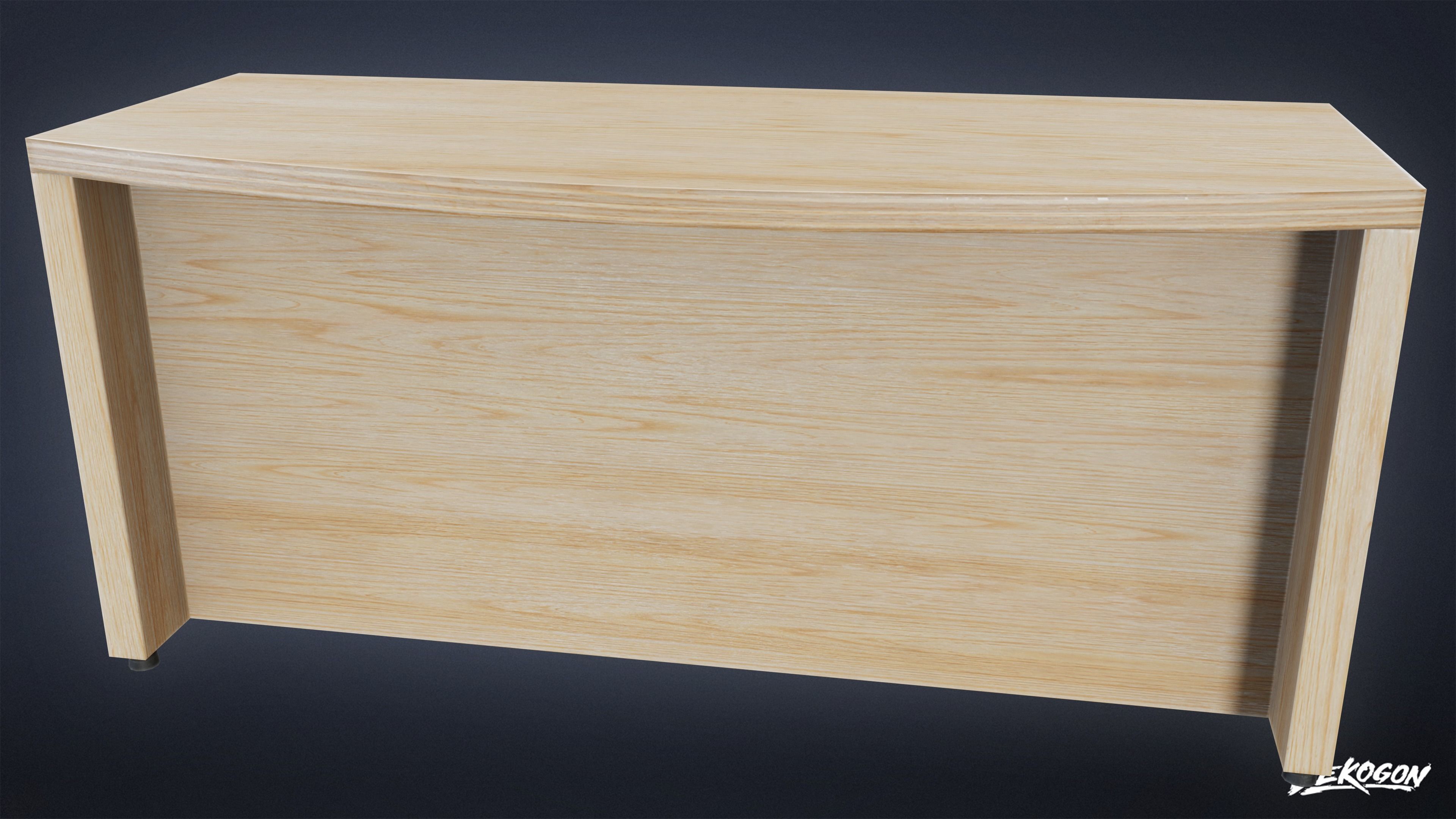 HIGH SCHOOL CLASSROOM - Teacher Desk 01 - LOW POLY Low-poly 3D model_3