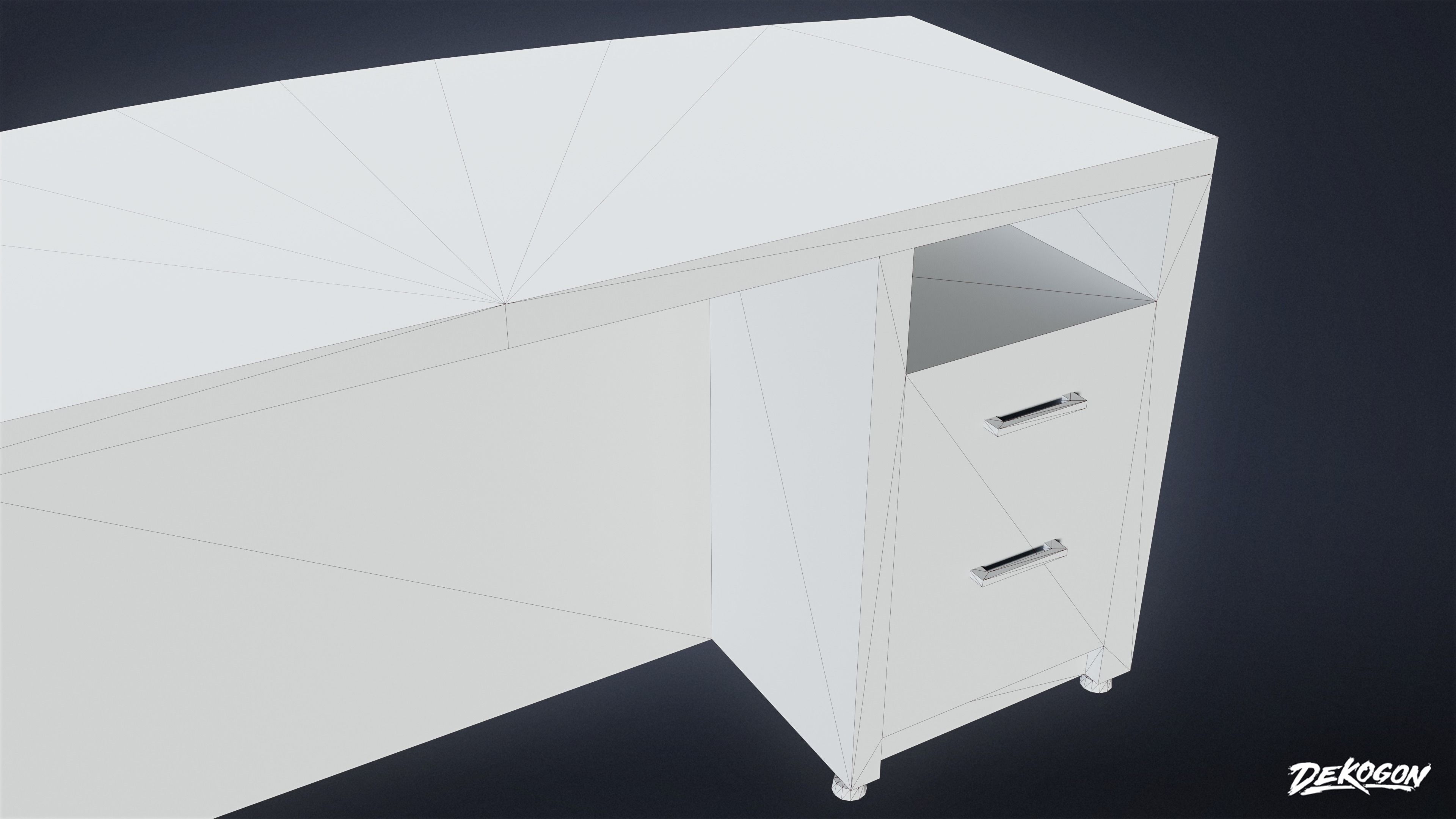 HIGH SCHOOL CLASSROOM - Teacher Desk 01 - LOW POLY Low-poly 3D model_7