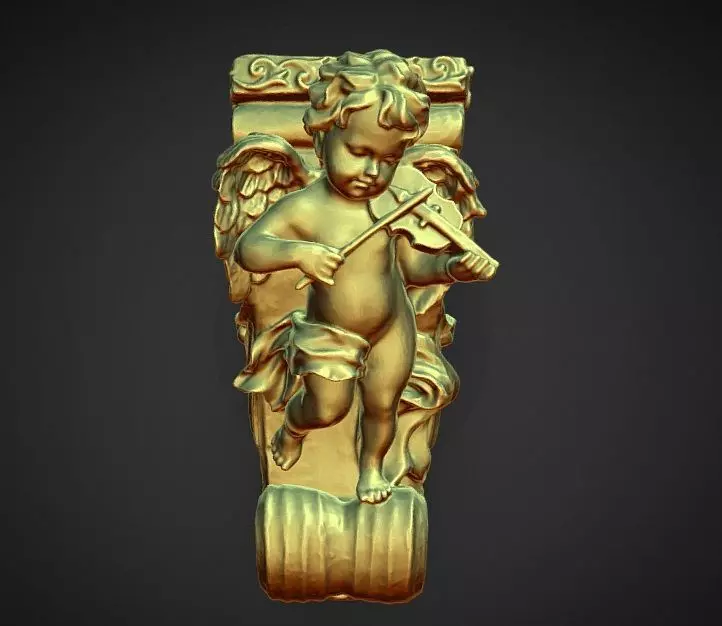 cherub playin the violin curtain pole deco 3D print model