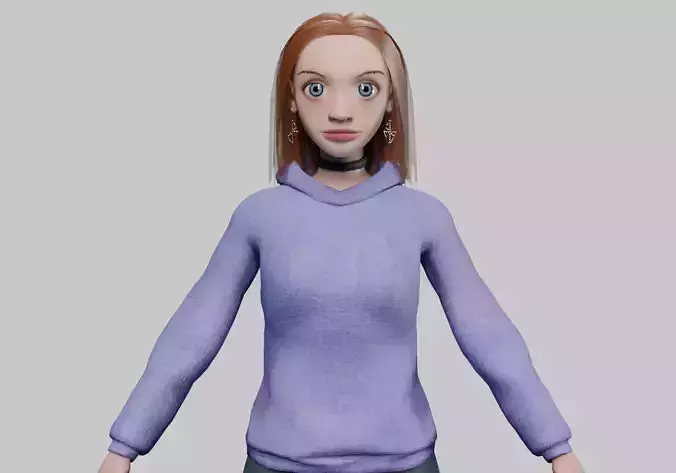 young cartoon girl V33210 