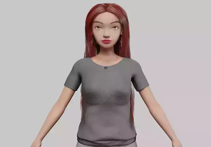 stylized cartoon girl V37903 