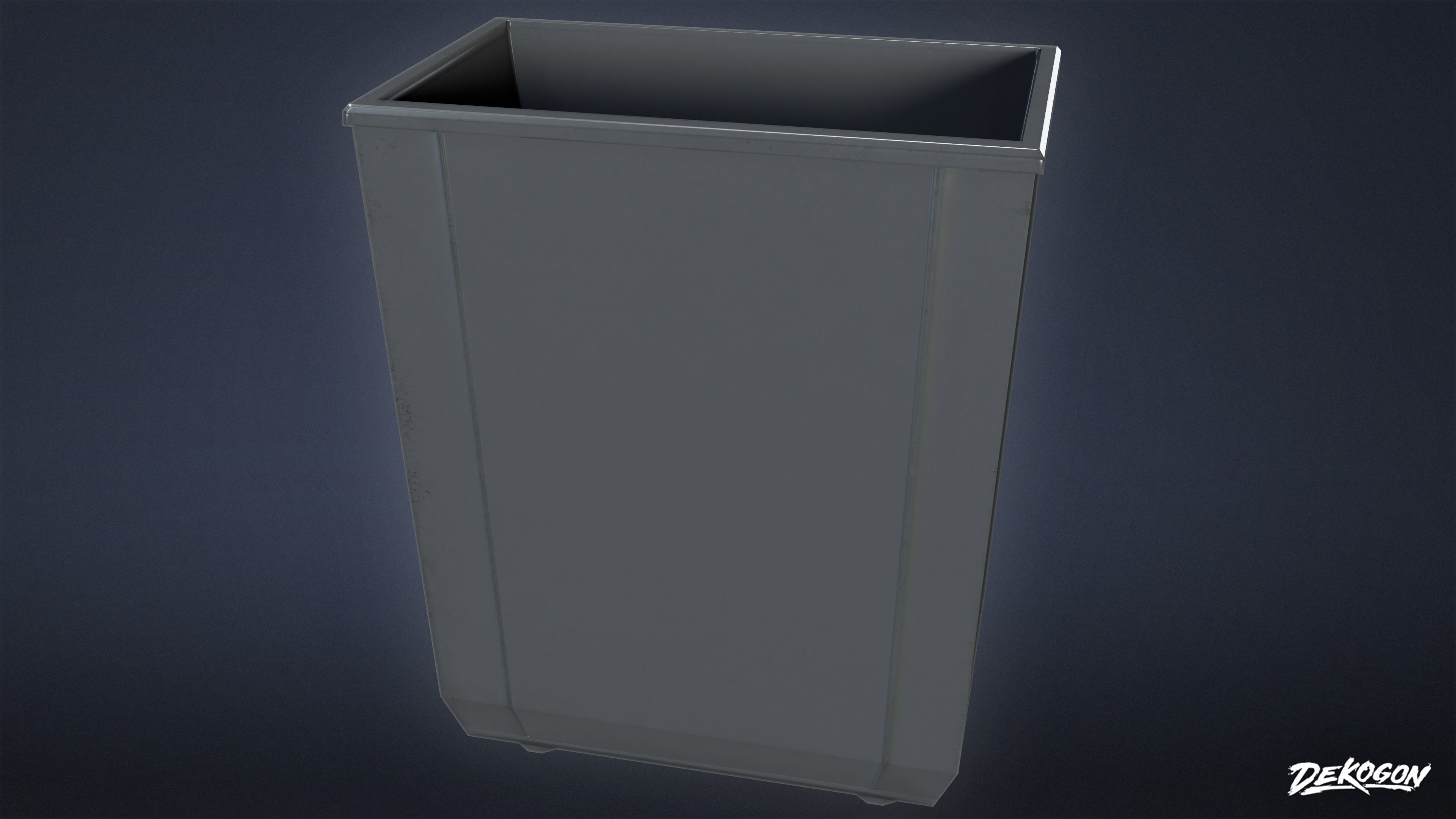 HIGH SCHOOL CLASSROOM - Trashcan 01 - LOW POLY Low-poly 3D model_3