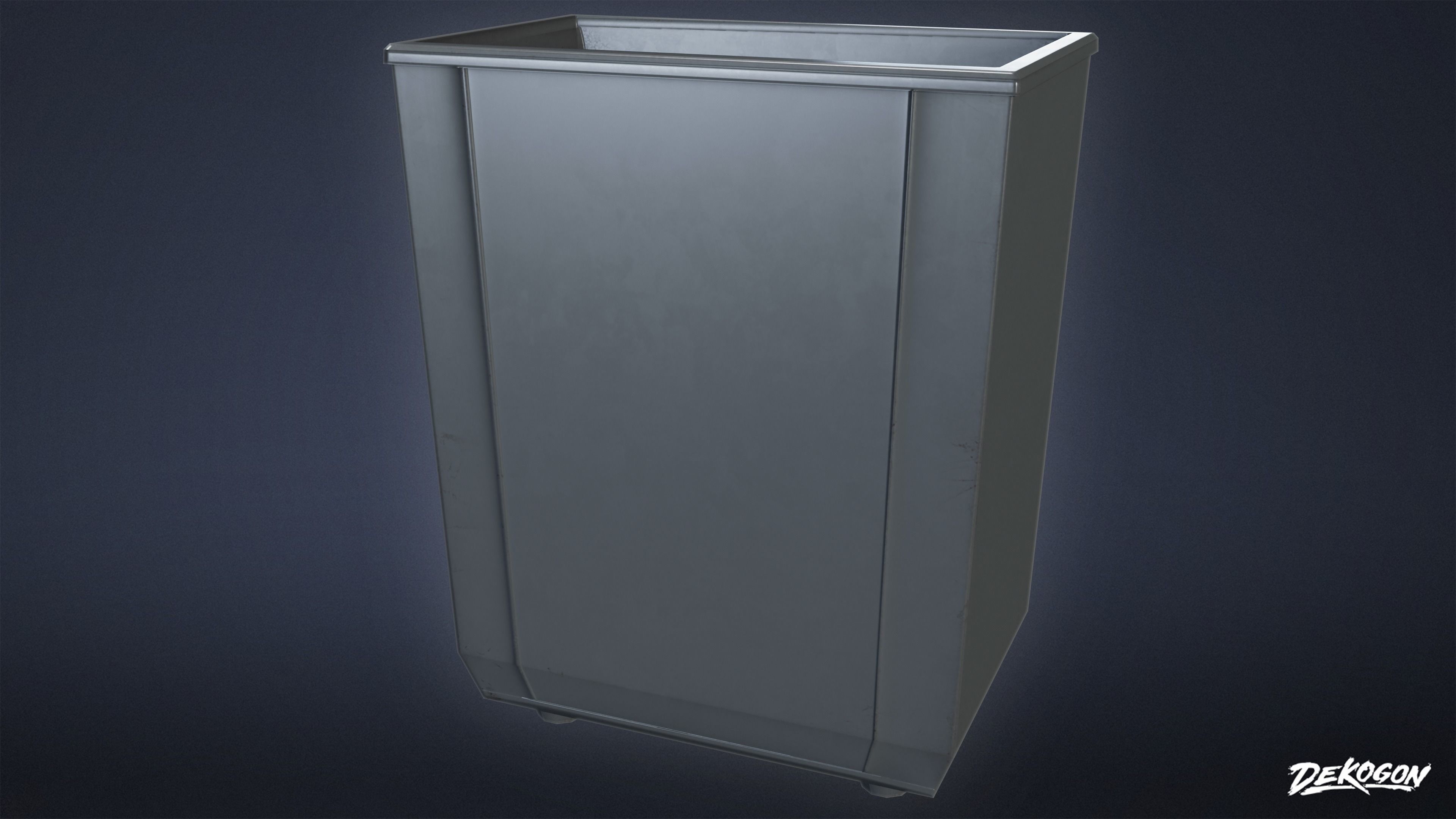 HIGH SCHOOL CLASSROOM - Trashcan 01 - LOW POLY Low-poly 3D model_1