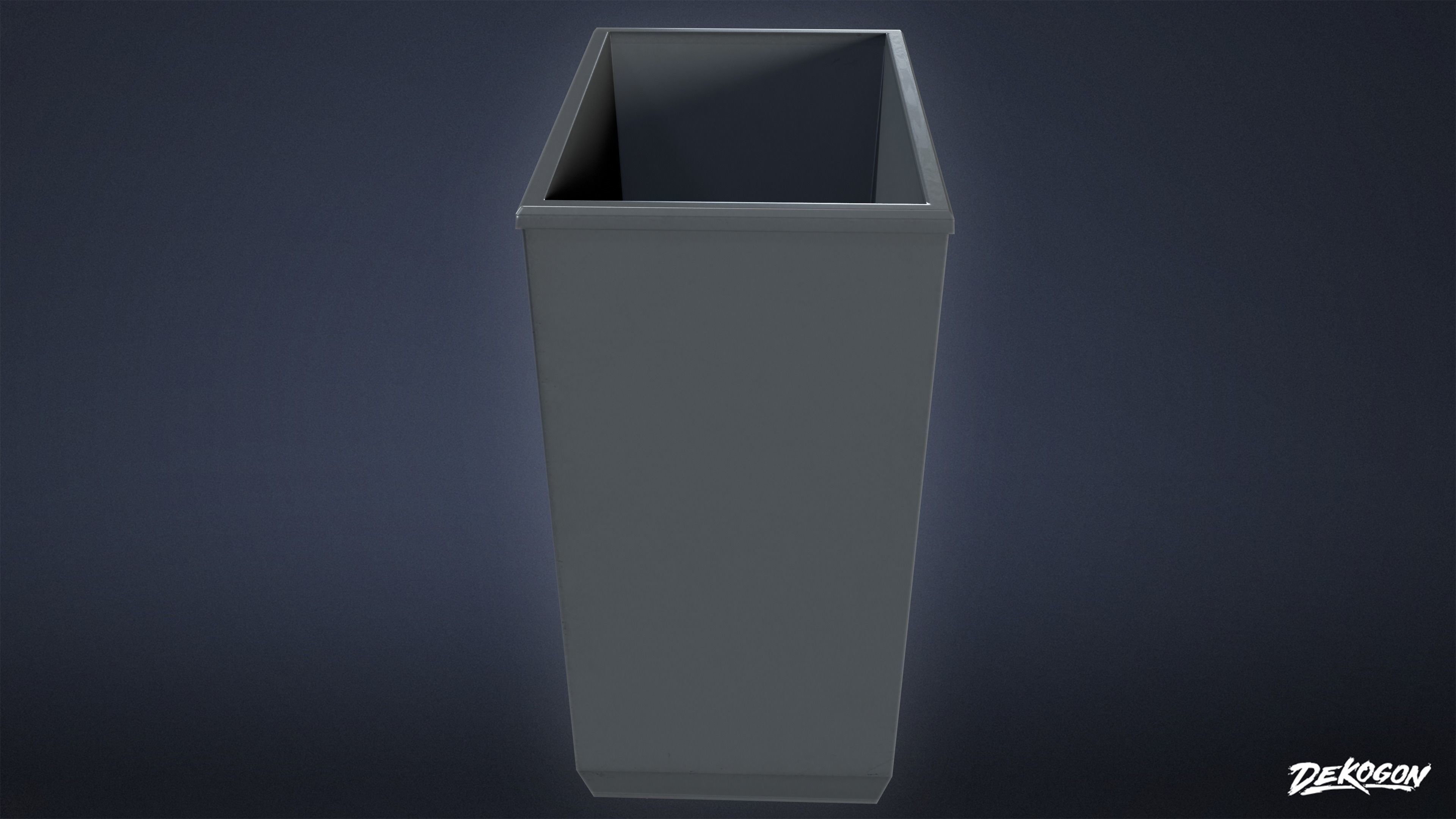 HIGH SCHOOL CLASSROOM - Trashcan 01 - LOW POLY Low-poly 3D model_4