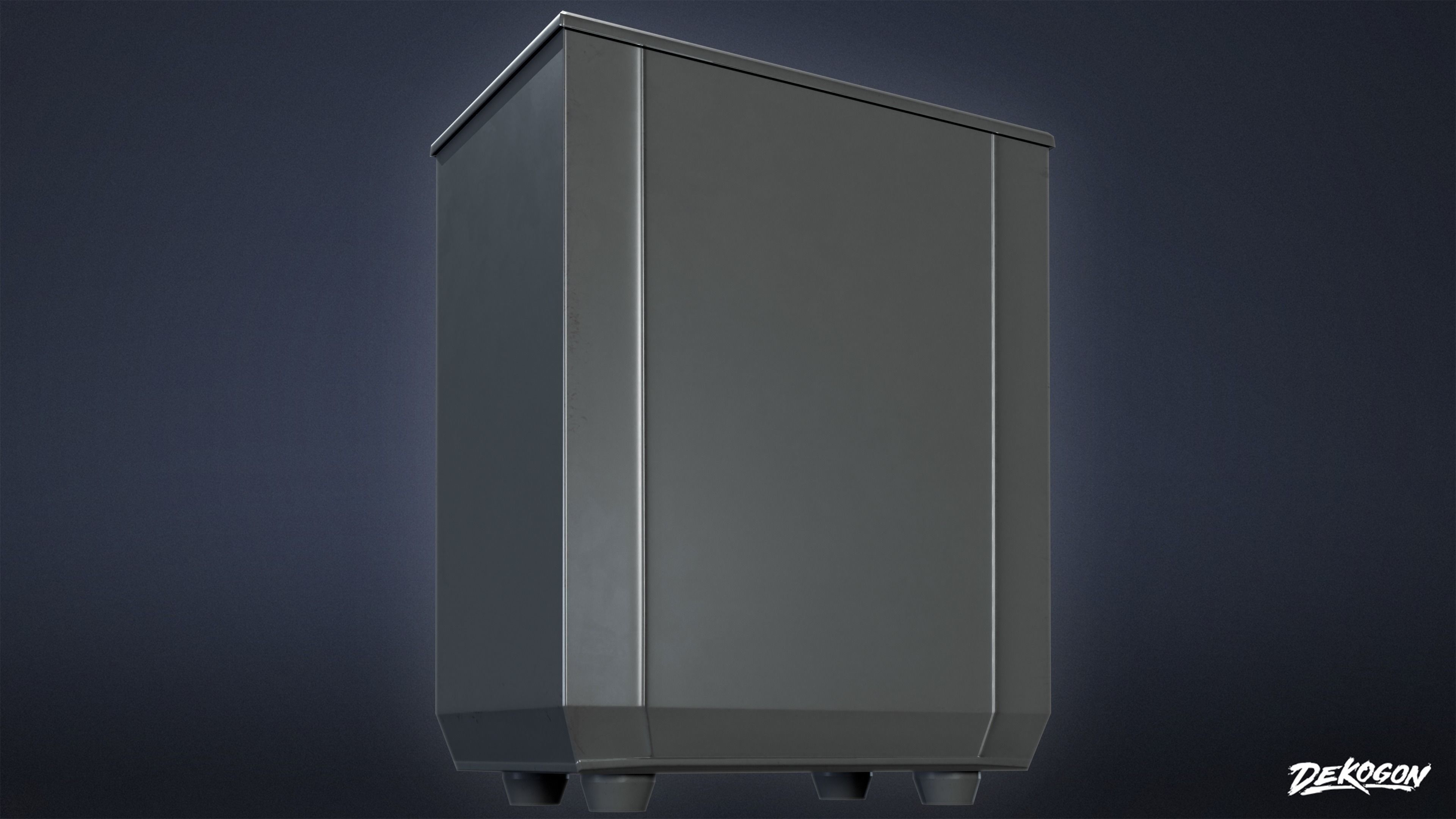 HIGH SCHOOL CLASSROOM - Trashcan 01 - LOW POLY Low-poly 3D model_6