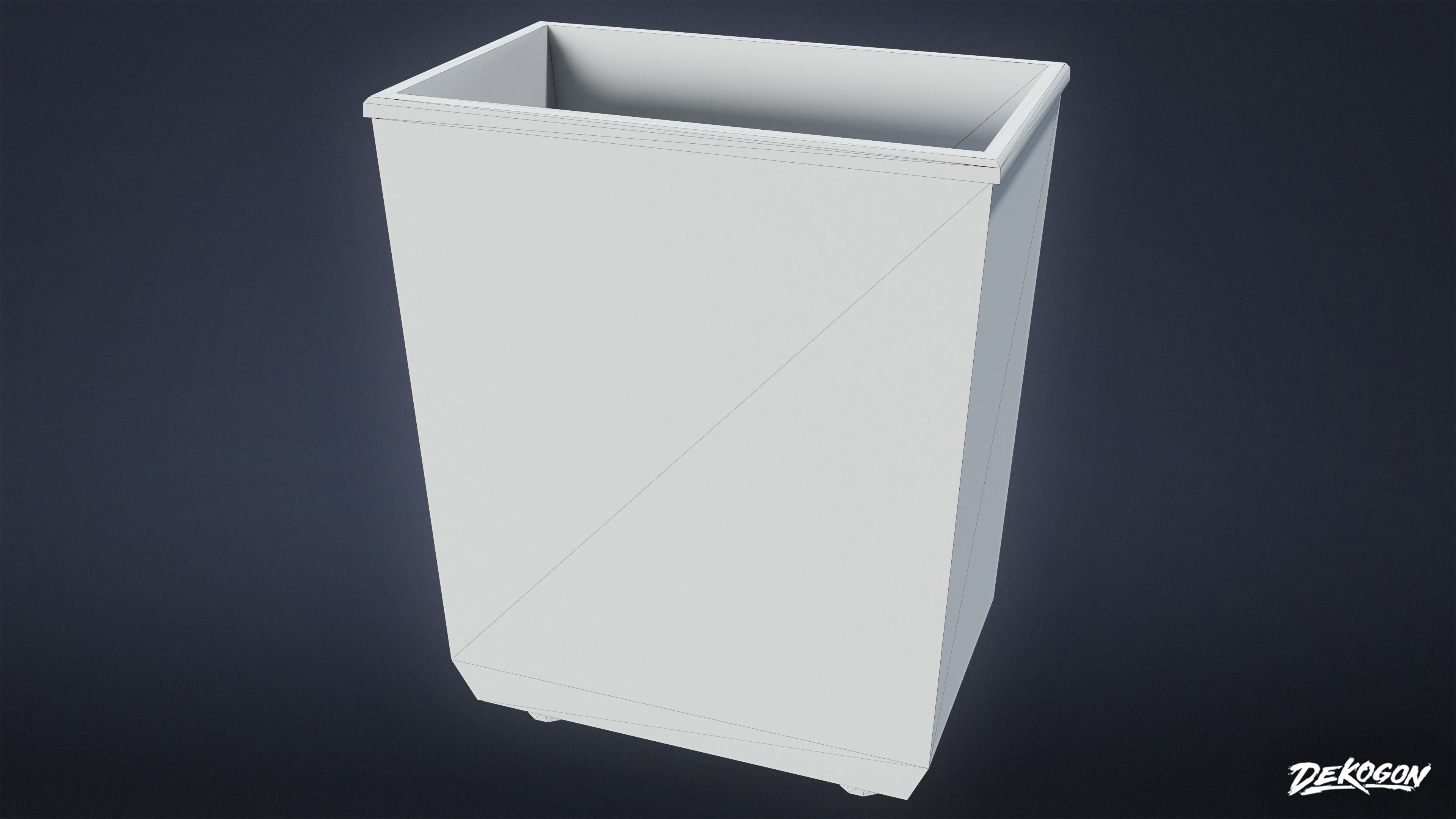HIGH SCHOOL CLASSROOM - Trashcan 01 - LOW POLY Low-poly 3D model_8