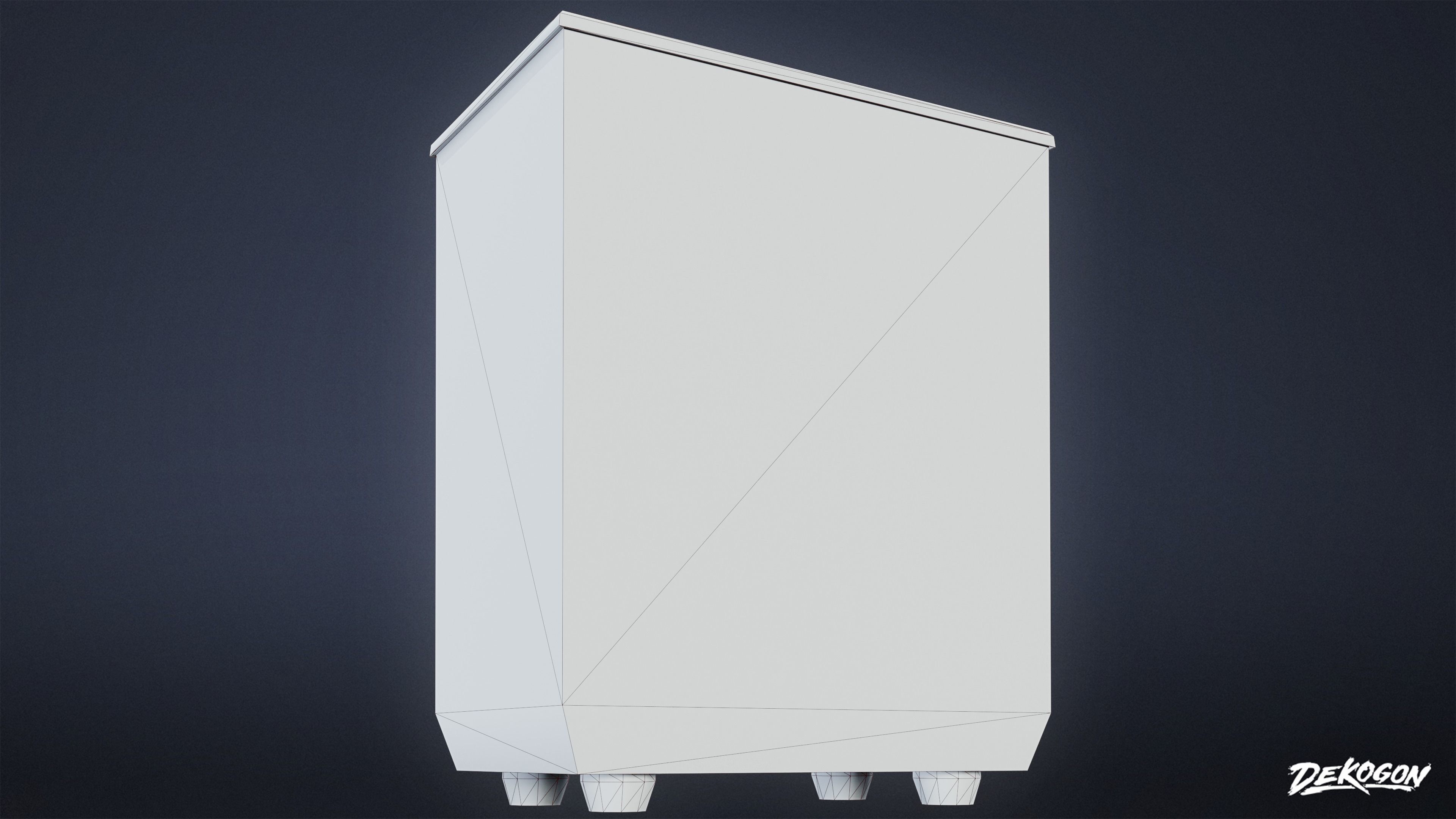 HIGH SCHOOL CLASSROOM - Trashcan 01 - LOW POLY Low-poly 3D model_7