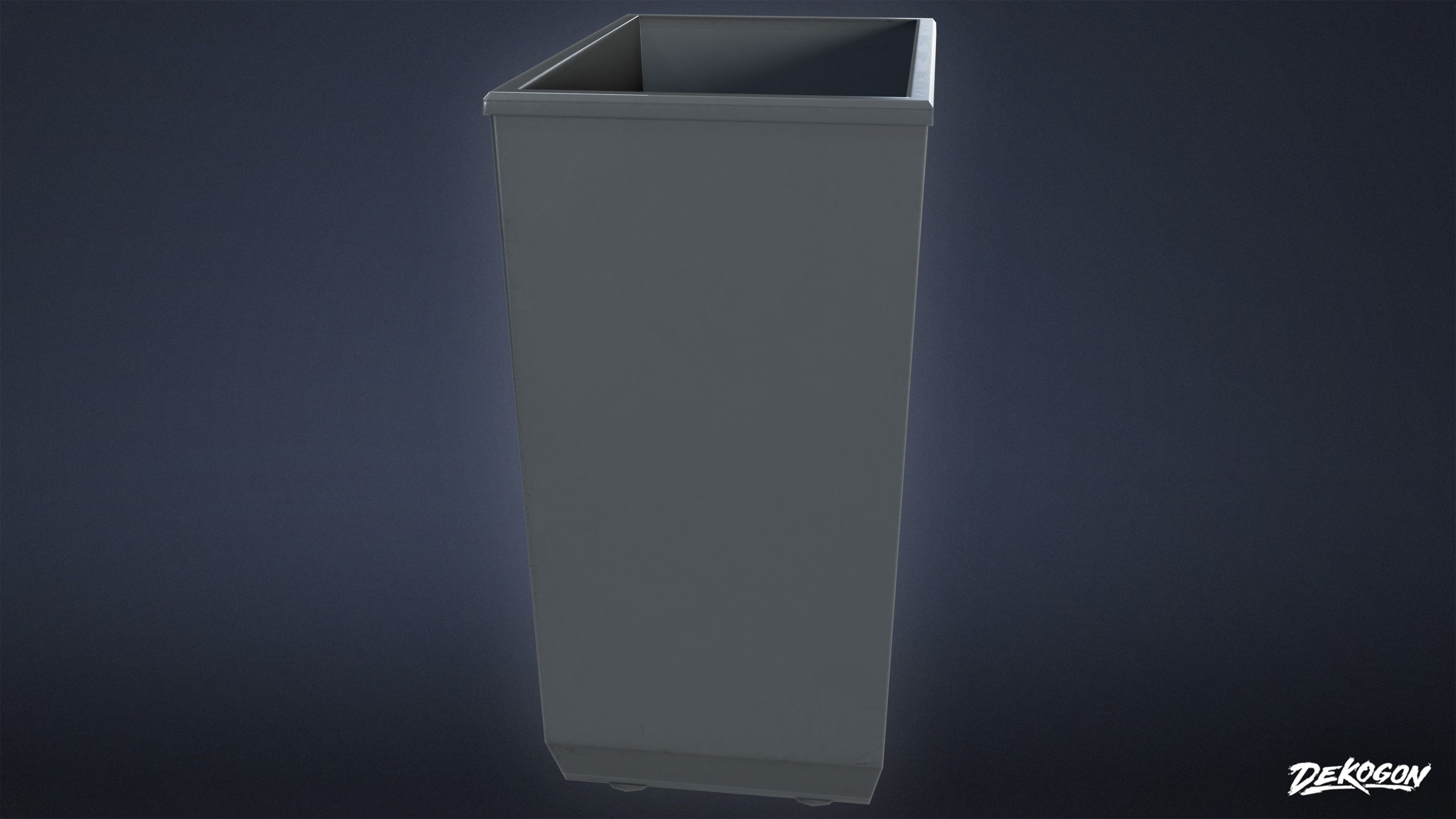 HIGH SCHOOL CLASSROOM - Trashcan 01 - LOW POLY Low-poly 3D model_2