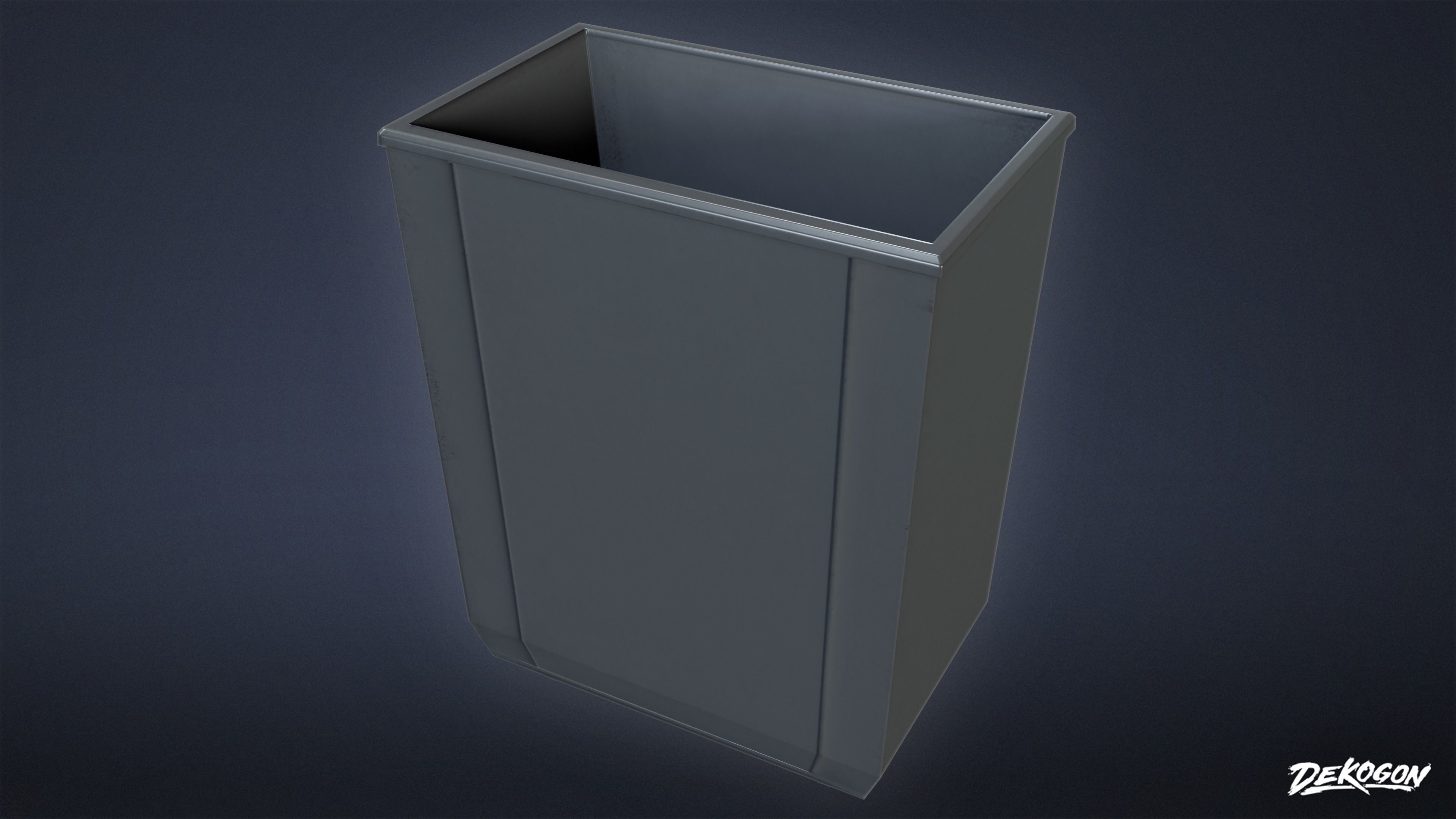 HIGH SCHOOL CLASSROOM - Trashcan 01 - LOW POLY Low-poly 3D model_5