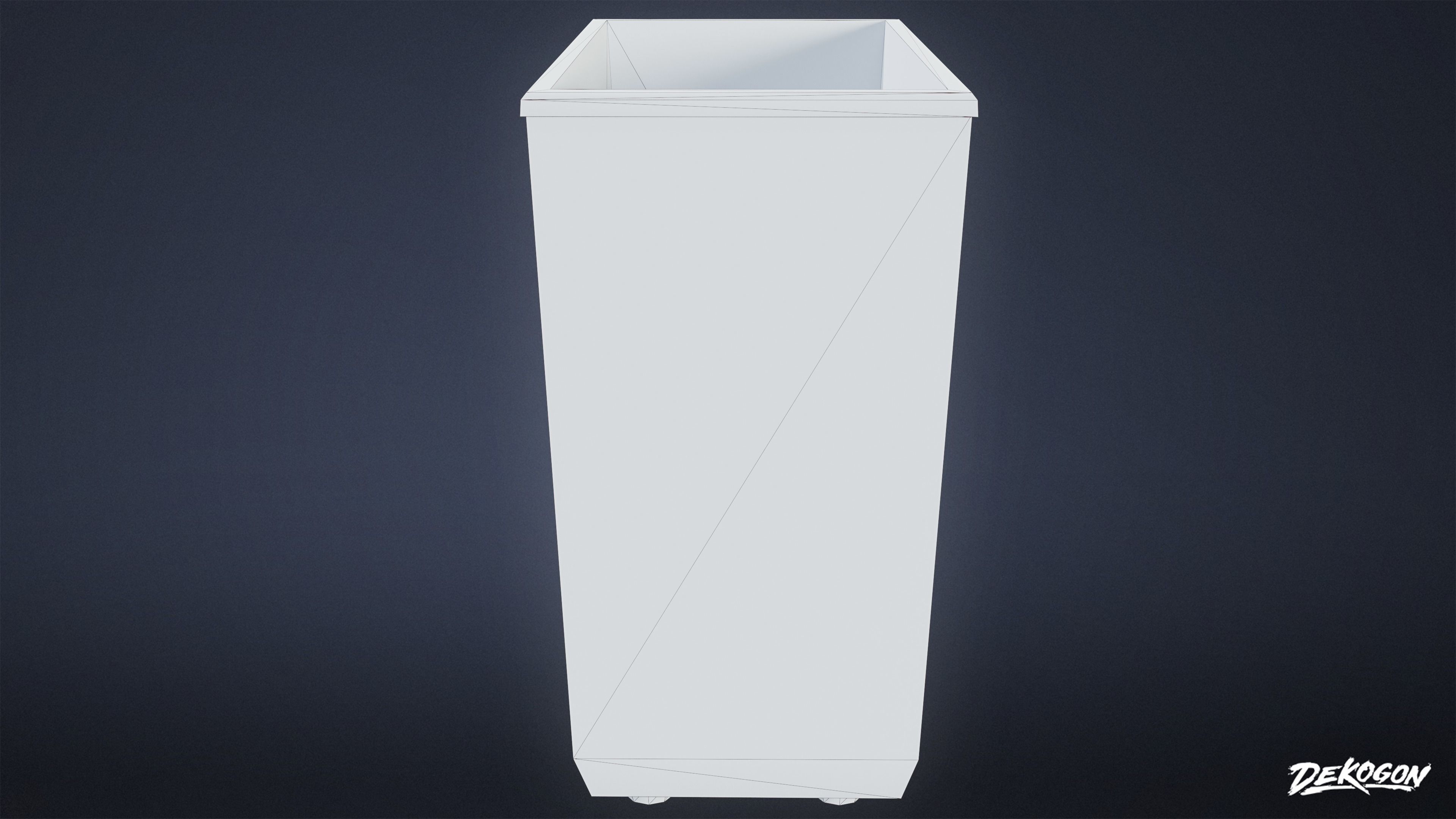 HIGH SCHOOL CLASSROOM - Trashcan 01 - LOW POLY Low-poly 3D model_9