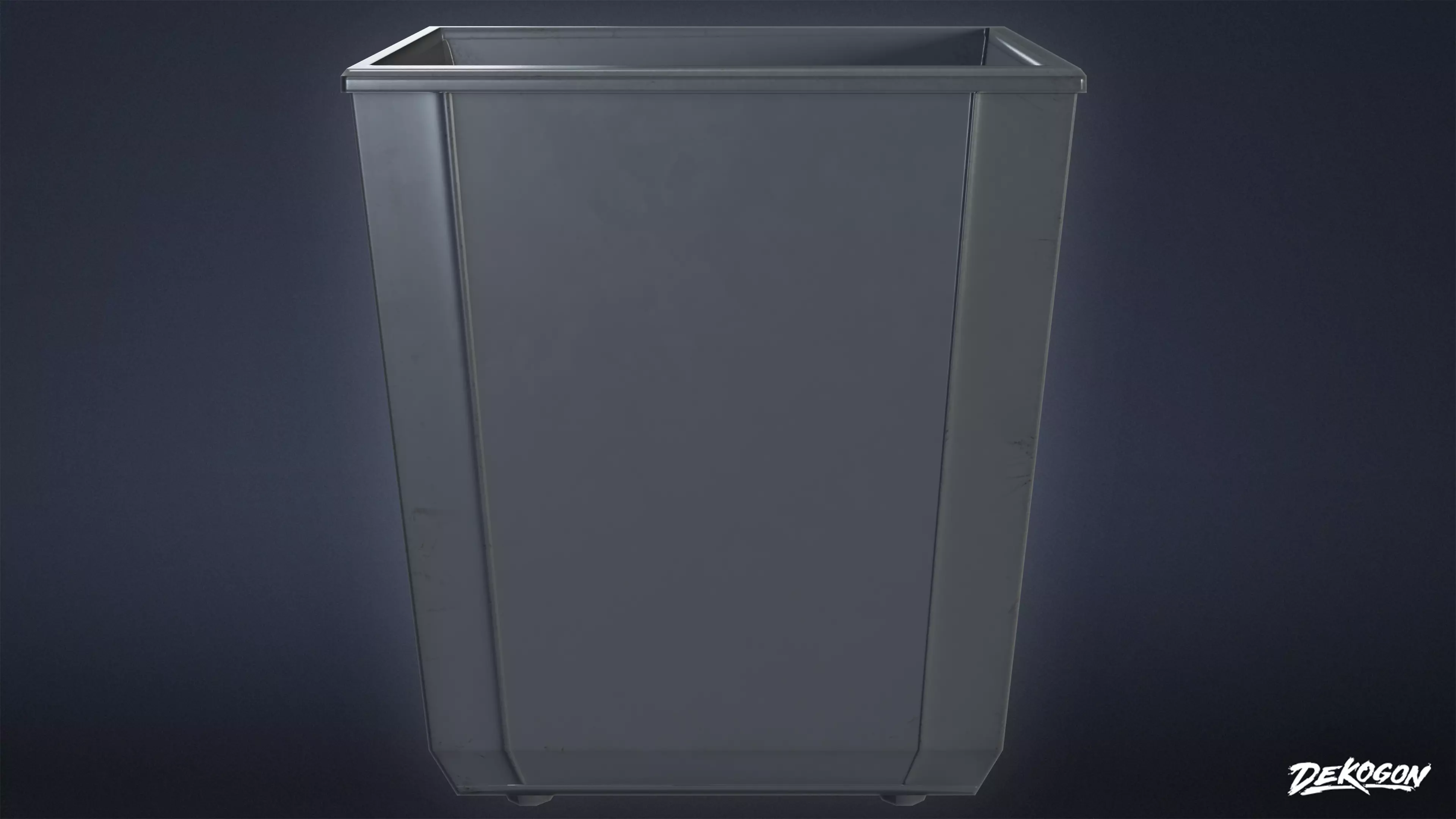 HIGH SCHOOL CLASSROOM - Trashcan 01 - LOW POLY Low-poly 3D model_0