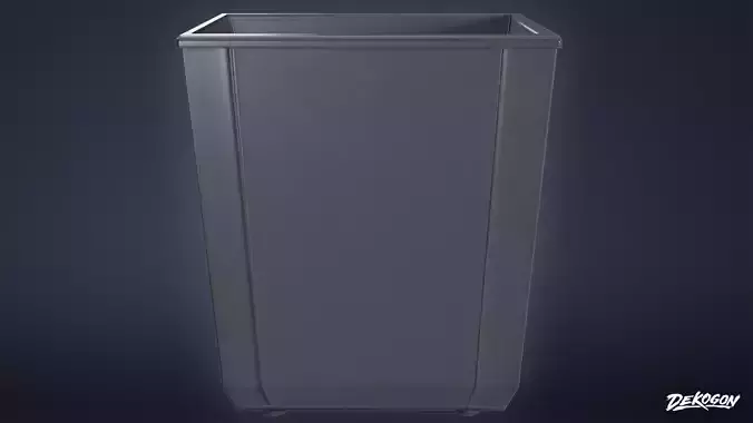 HIGH SCHOOL CLASSROOM - Trashcan 01 - LOW POLY