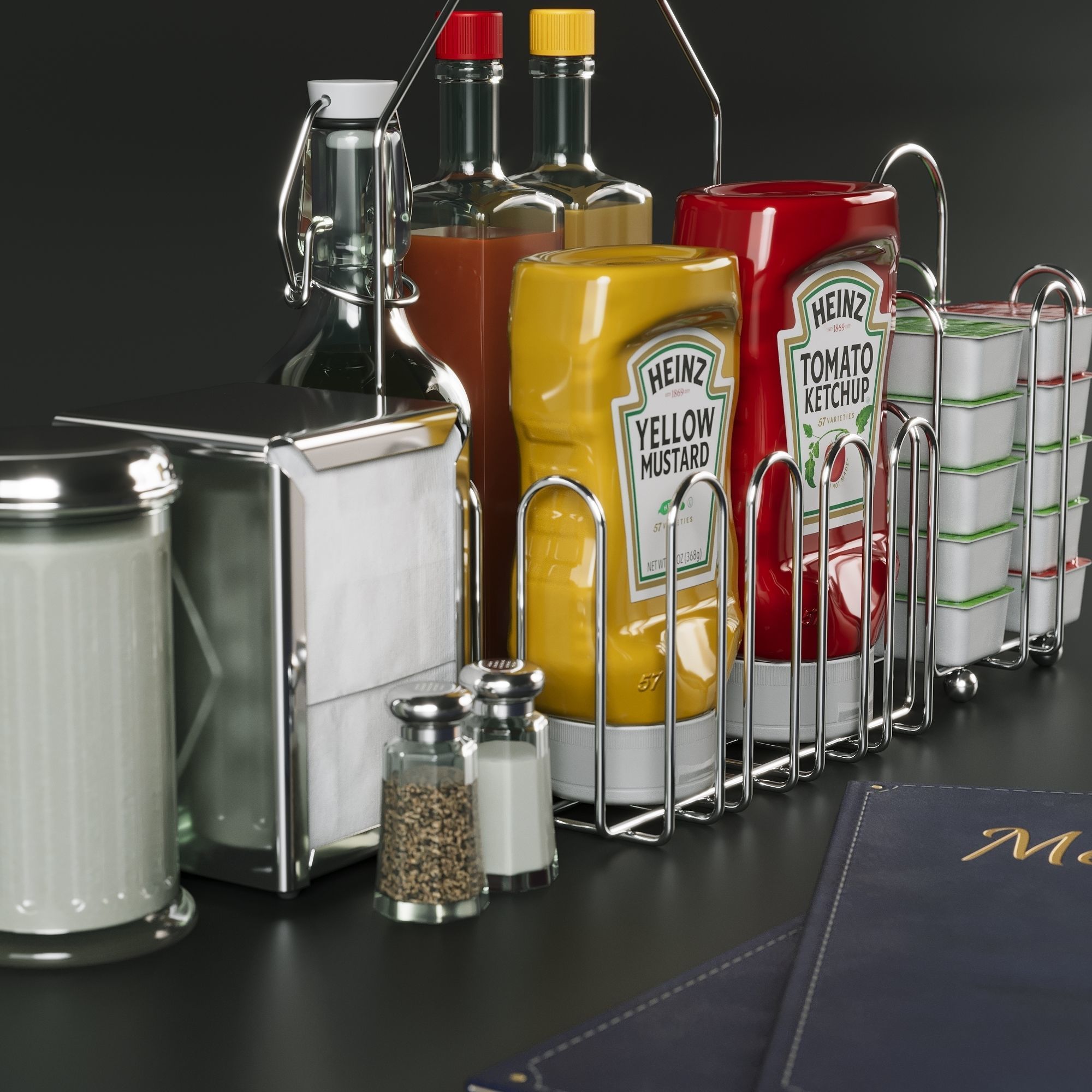 Cafe Sauces set 3D model_2