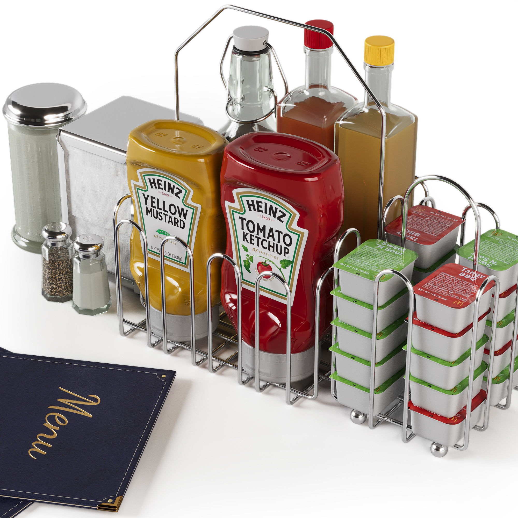 Cafe Sauces set 3D model_1