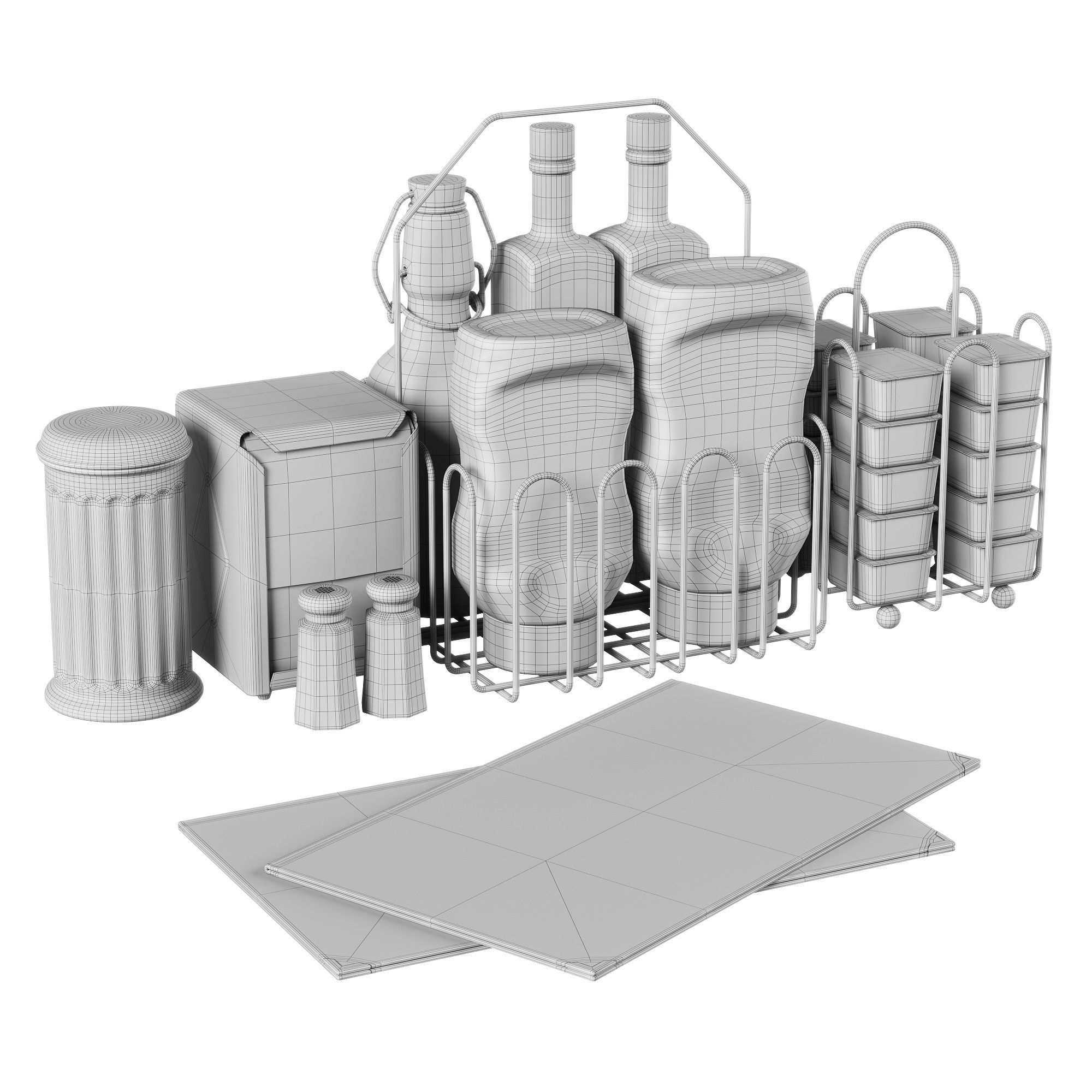 Cafe Sauces set 3D model_3