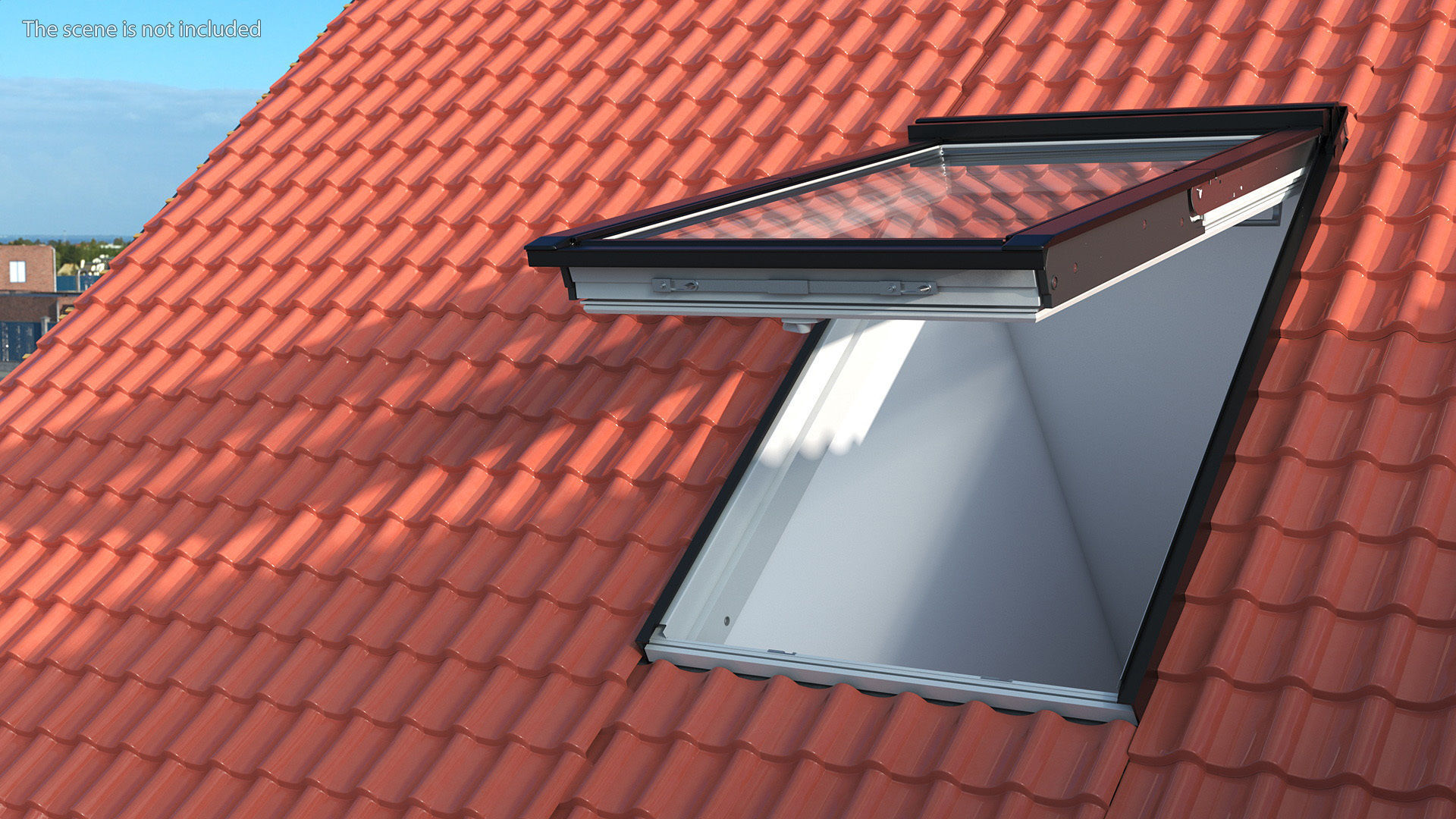 Roof Window 118 x 188 cm Rigged 3D model