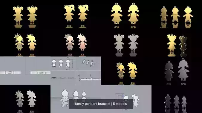 family pendant bracelet