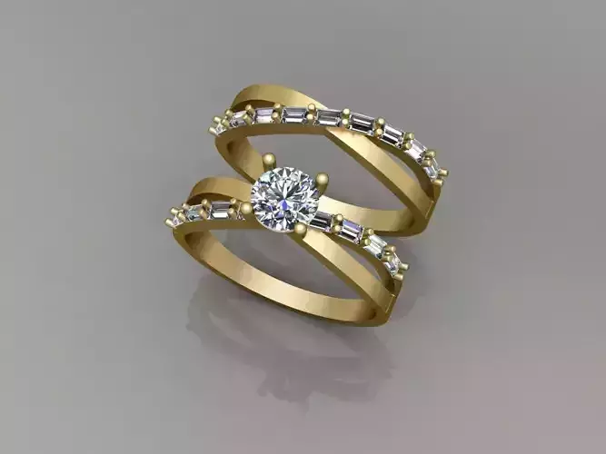 24-baguette soliter and backring