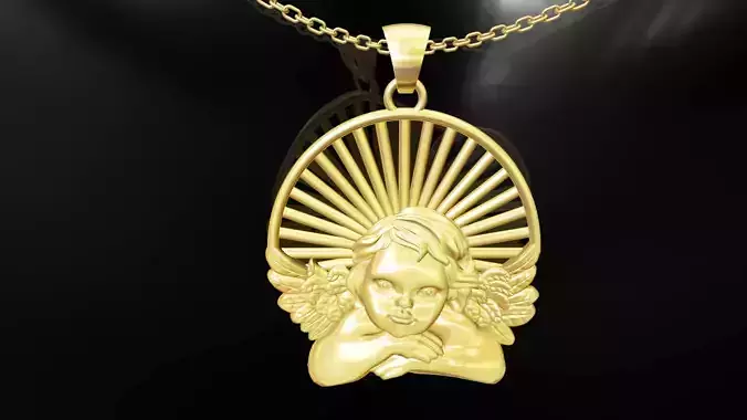 Angel gold pendant jewelry