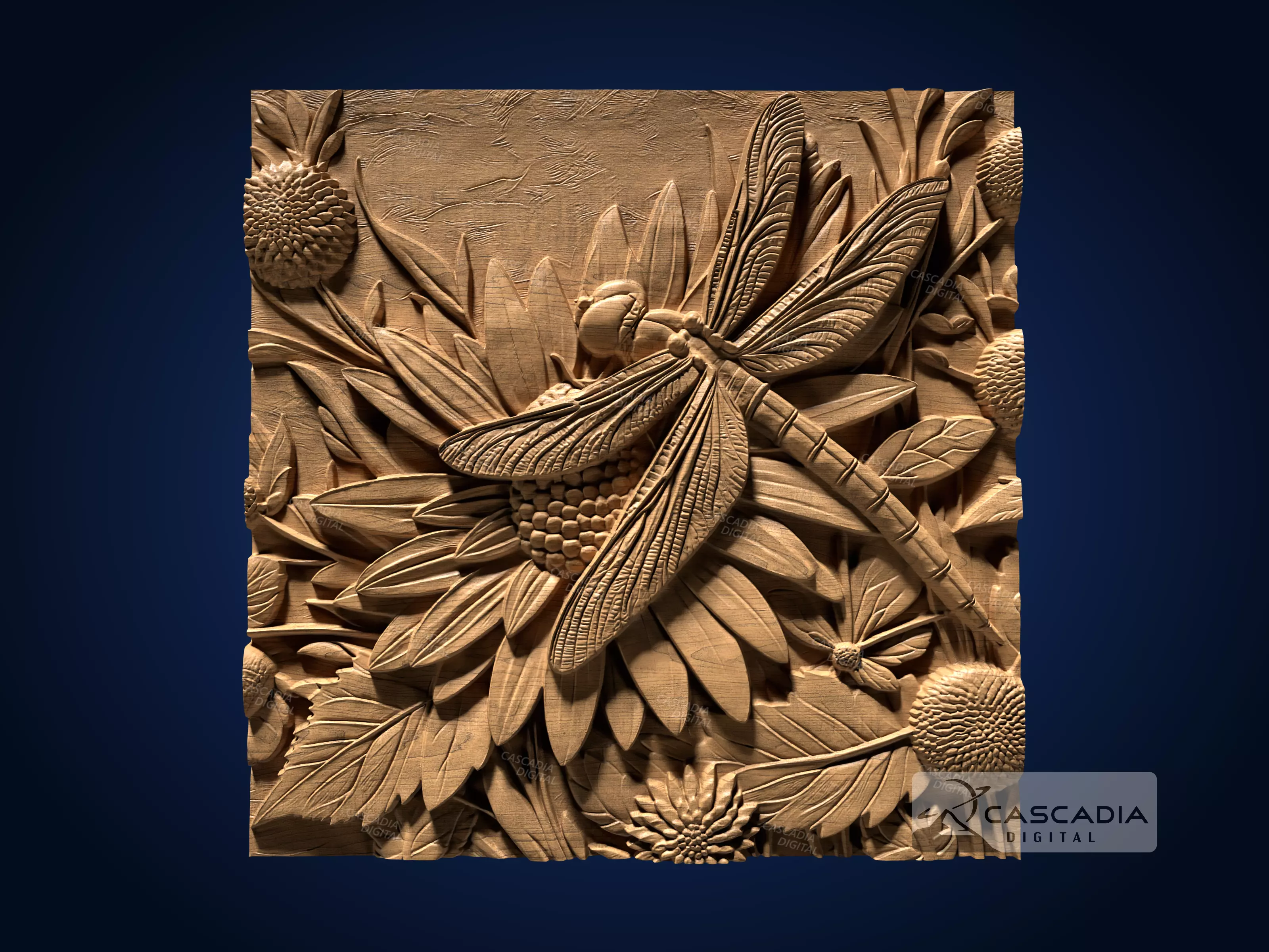 Dragonfly - CNC Router Carving Casting animal insect 3D print model_0