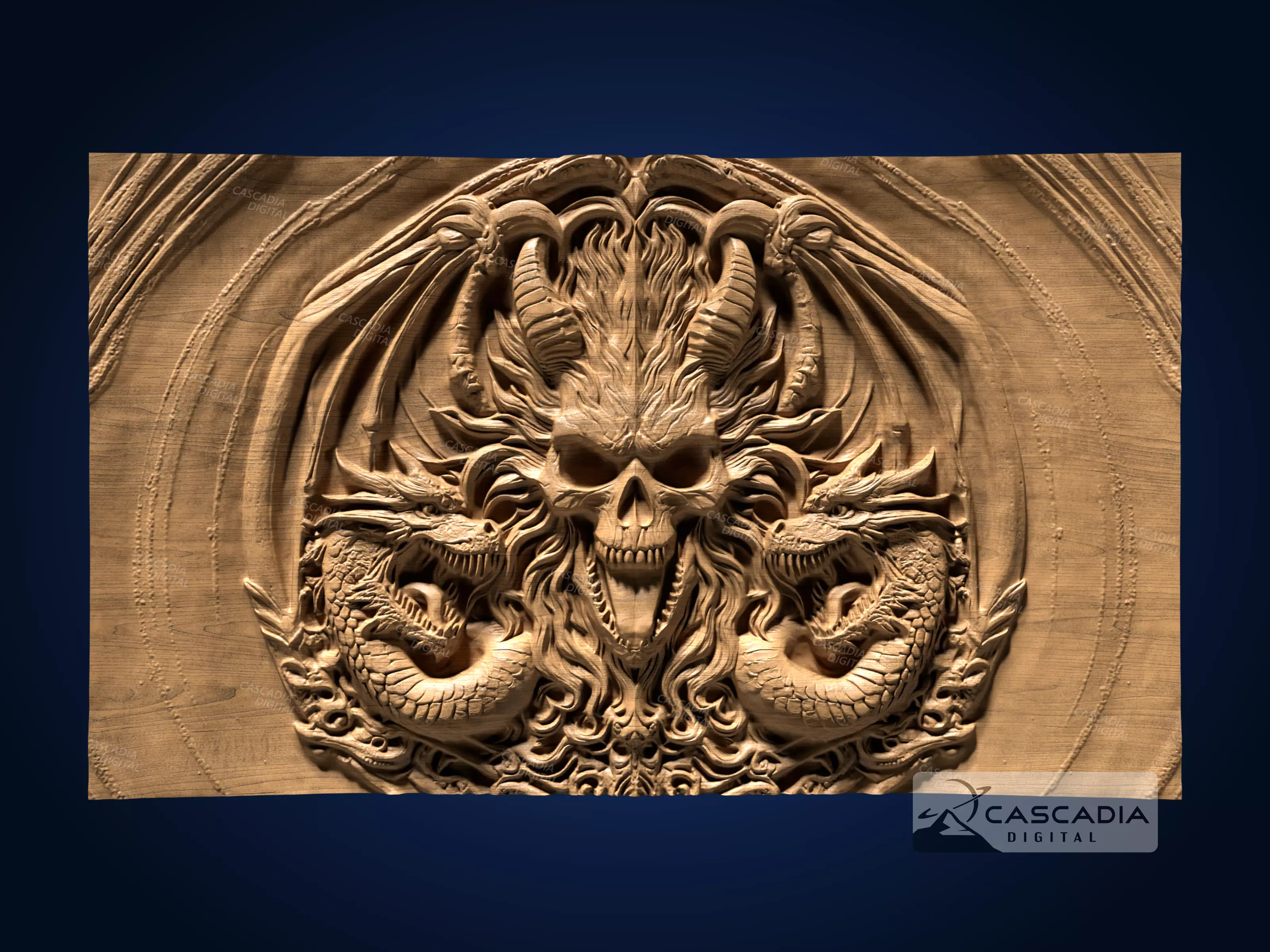 Dragon Skull Tongue - CNC Router Carving Casting gothic 3D print model_0