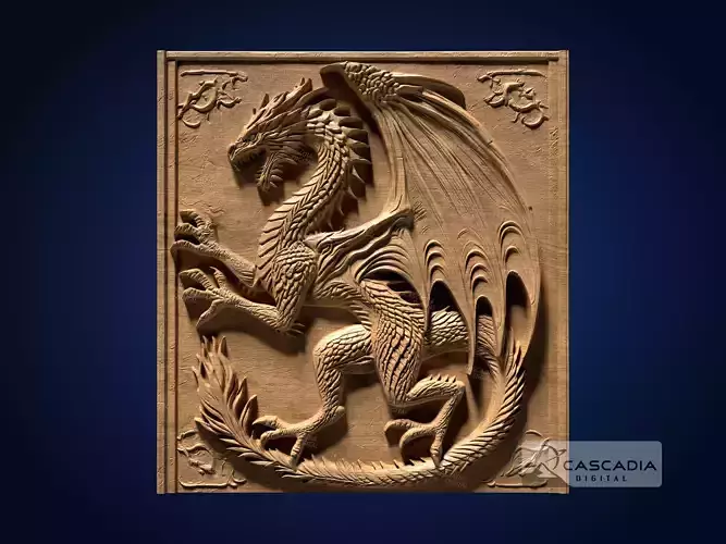 Dragon medieval  - CNC Router Carving Casting animal mythical