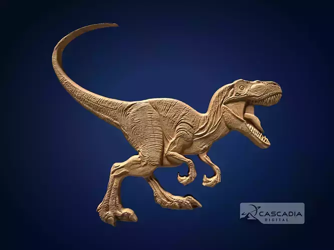 Velociraptor Full - CNC Router Carving Casting dinosaur