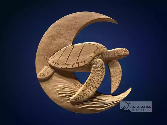 Sea Turtle Moon - CNC Router Carving Casting animal