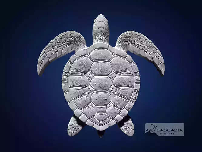 Sea Turtle CNC Router Carving Casting Bas Relief animal wildlife 3D print model