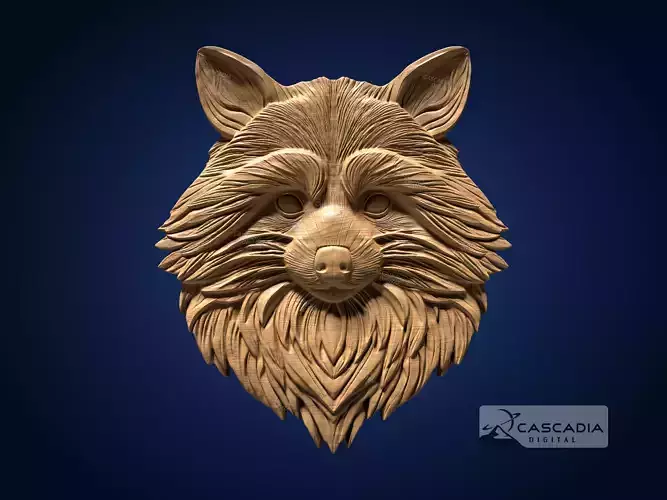 Raccoon Head - CNC Router Carving Casting animal