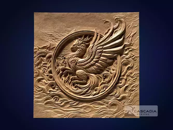 Phoenix Griffin Flames - CNC Router Carving Casting animal
