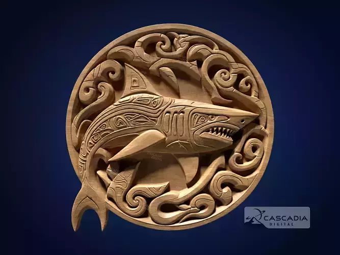 Shark Inuit Round - CNC Router Carving Casting animal
