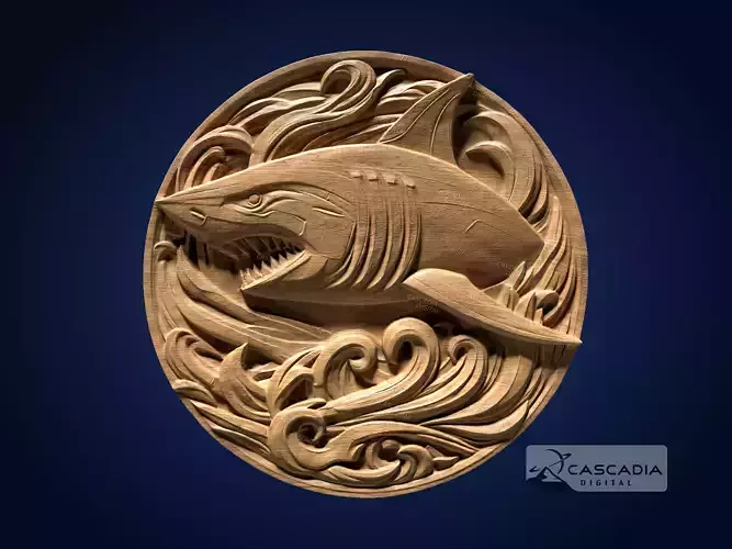 Shark Round - CNC Router Carving Casting animal